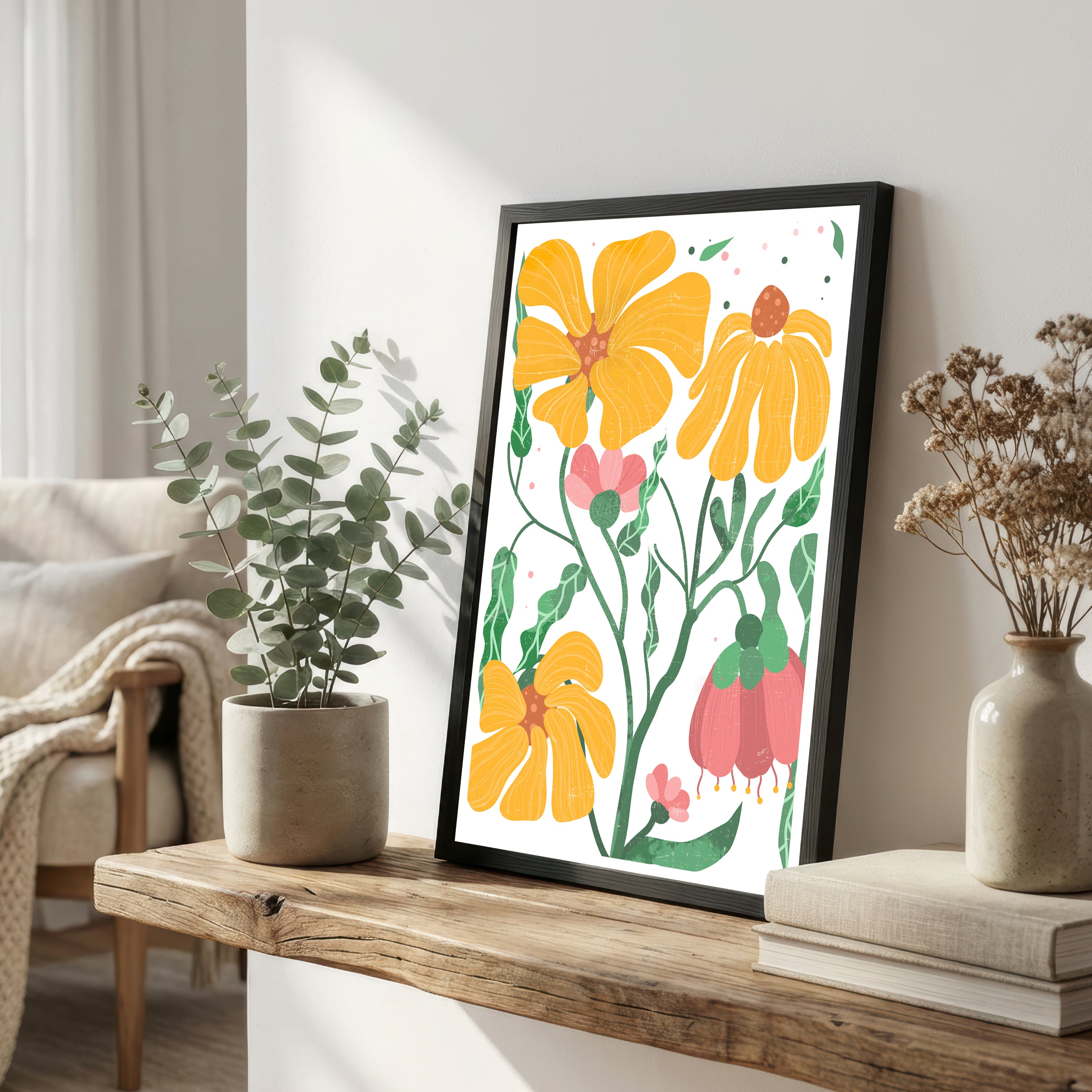 Colourful Wildflower Botanical Art Print