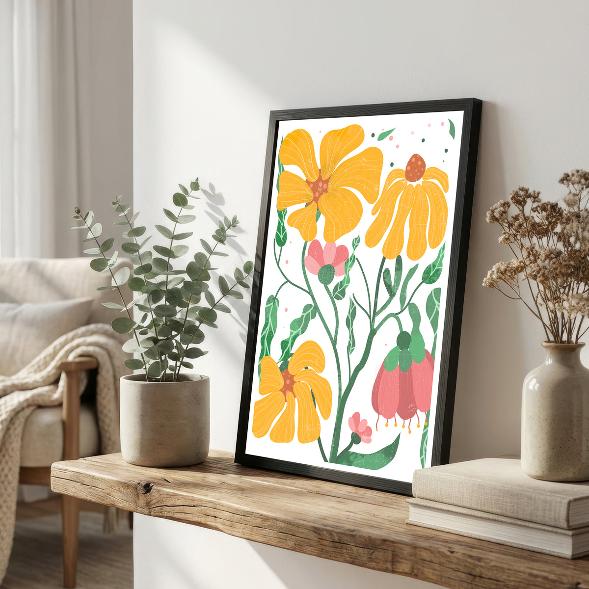 Colourful Wildflower Botanical Art Print