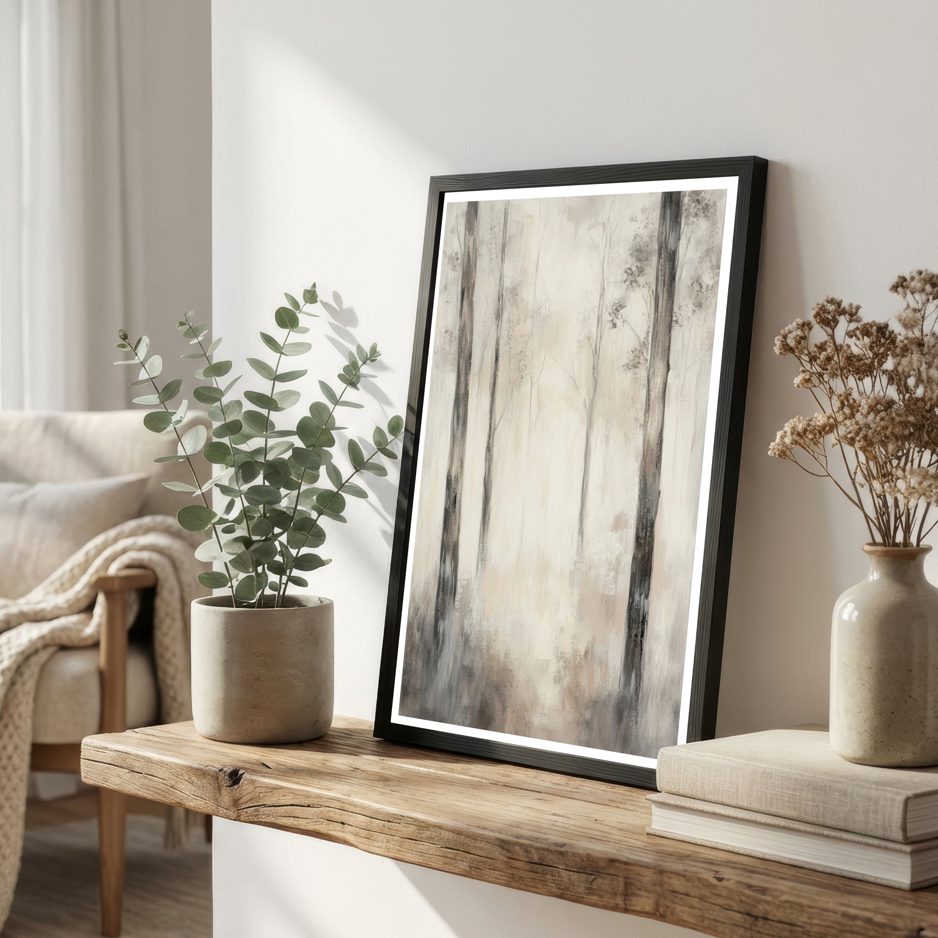 Misty Woodland Forest Art Print