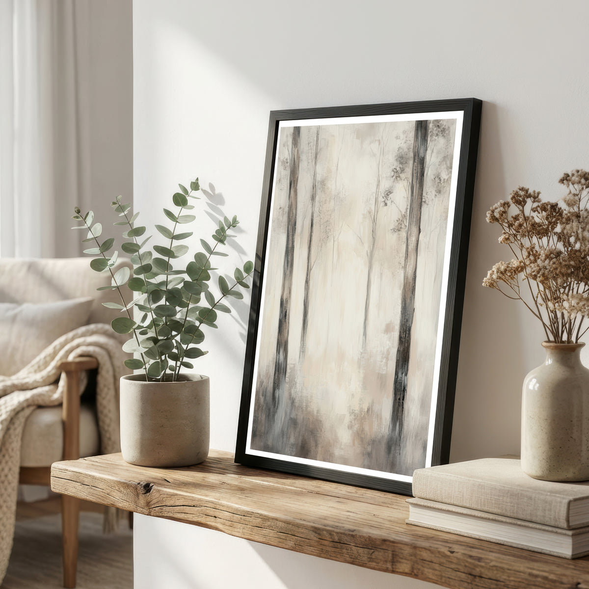 Misty Woodland Forest Art Print