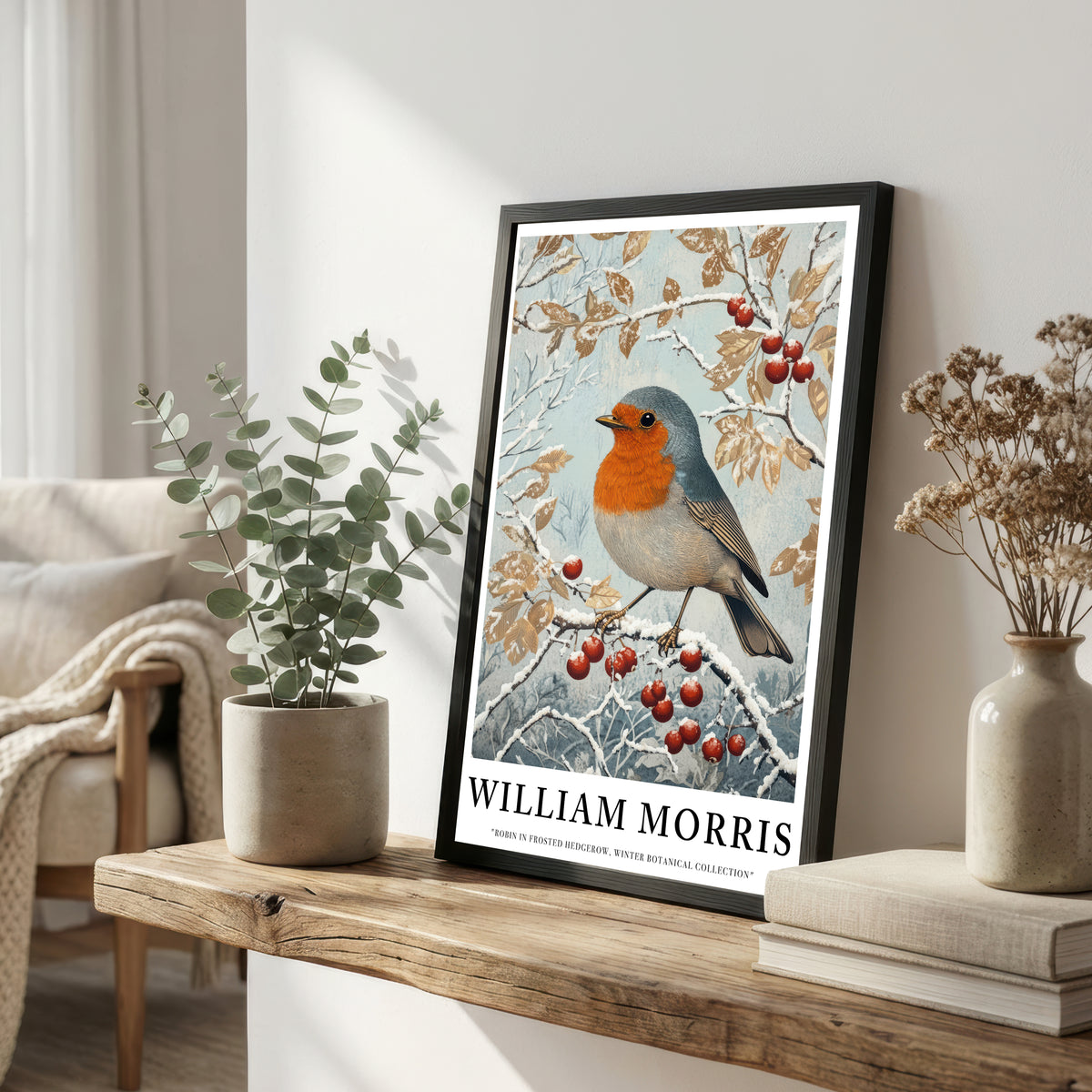 William Morris Inspired Robin Art Print