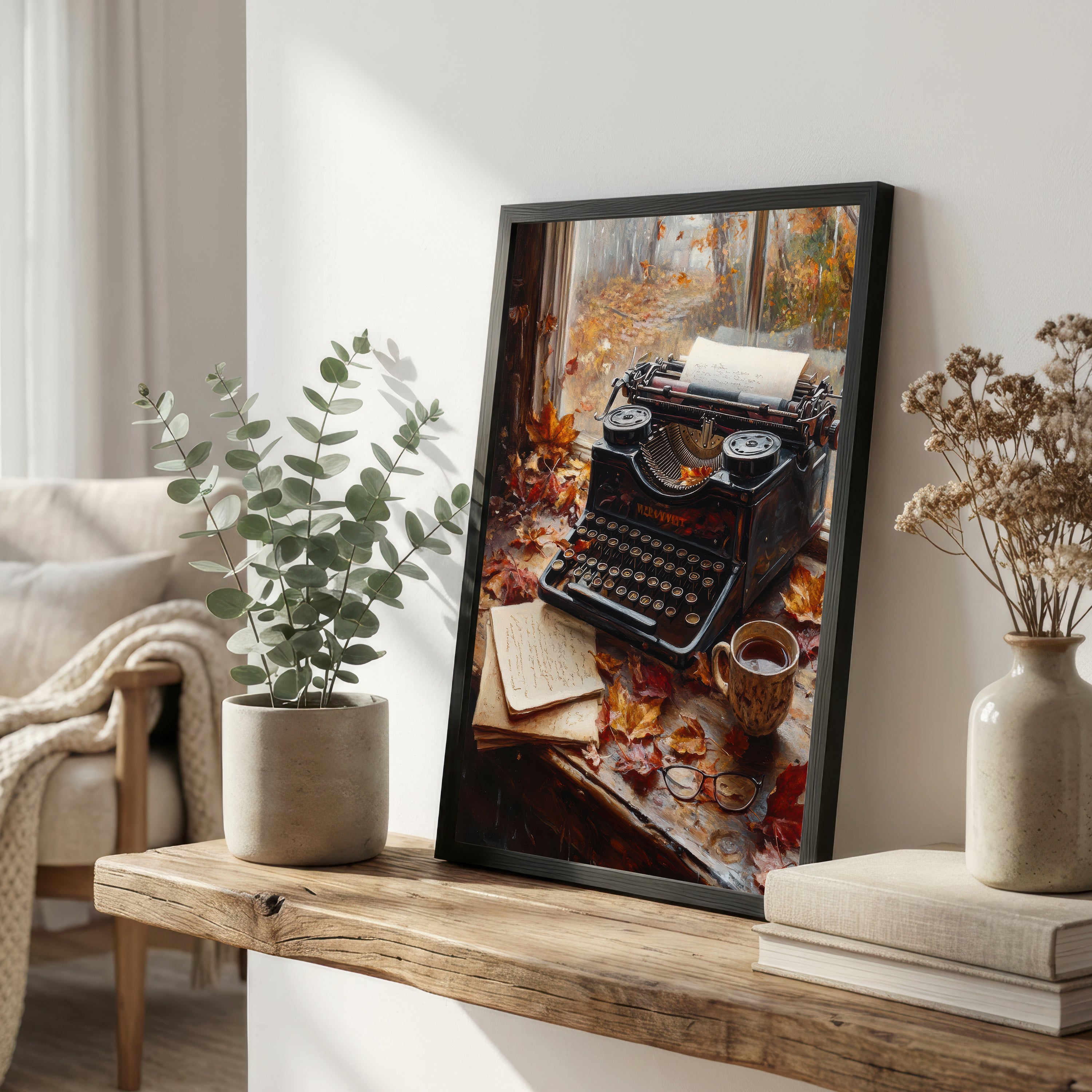 Autumn Typewriter Still Life Art Print