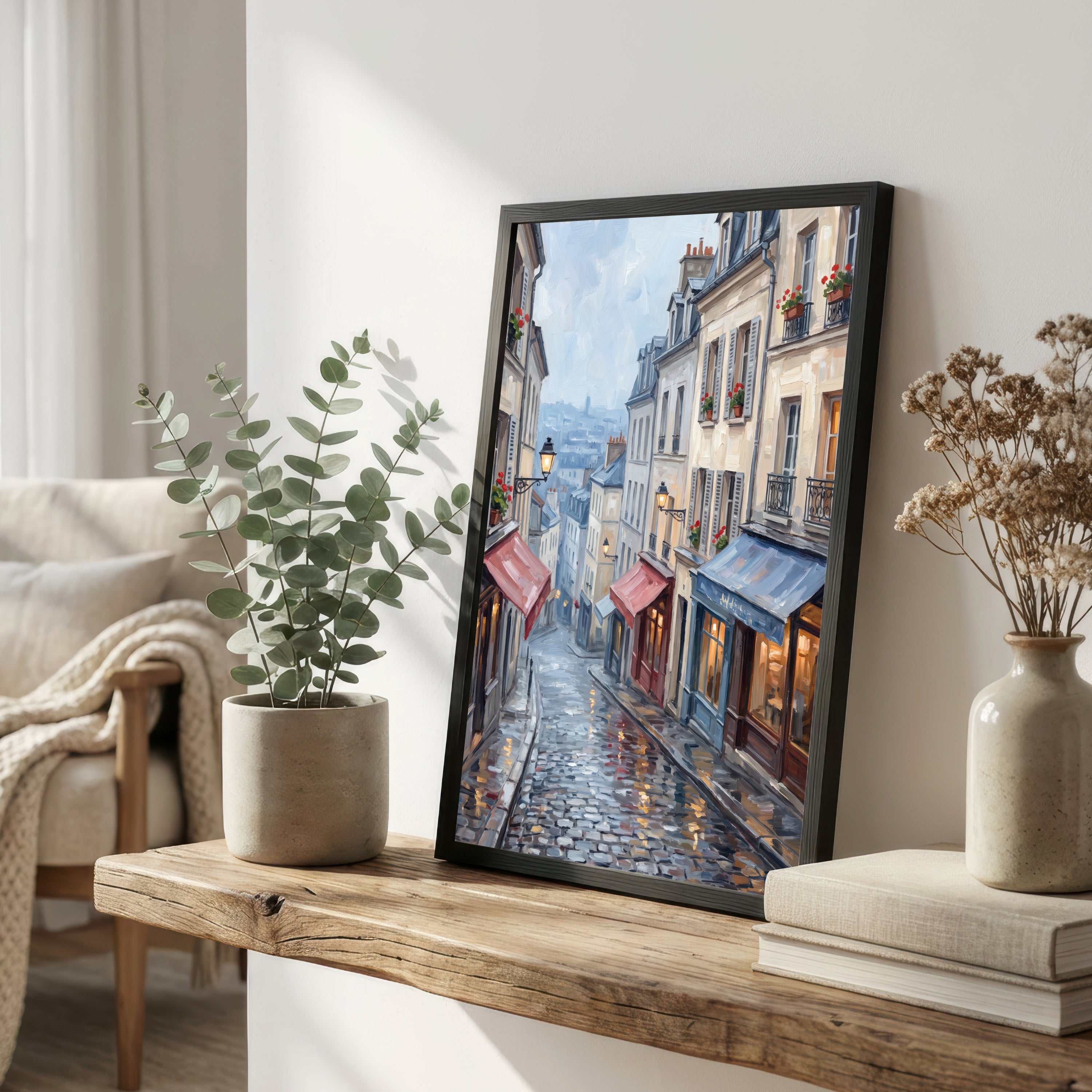 Parisian Cobblestone Street Art Print