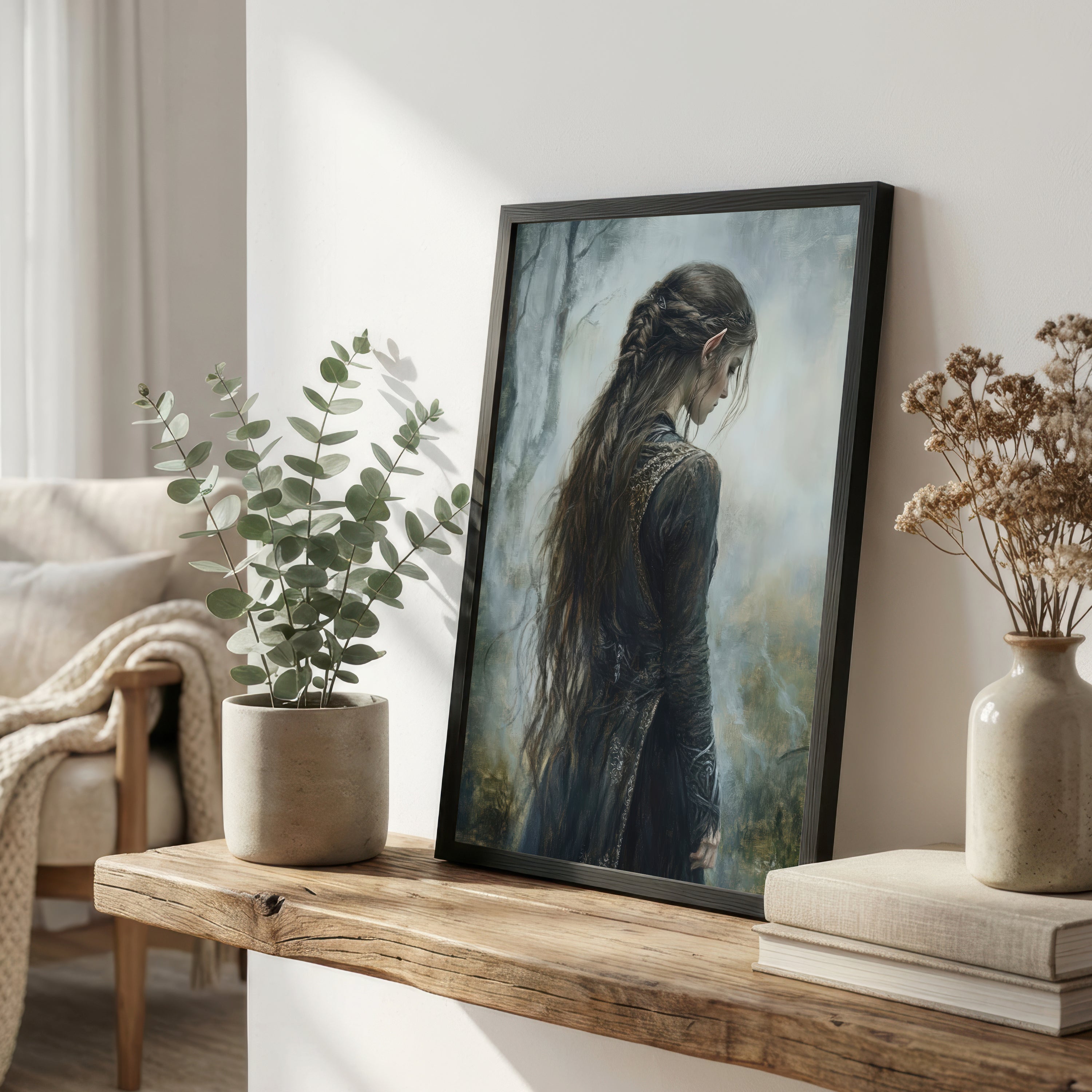 Elven Woman Dark Fantasy Art Print