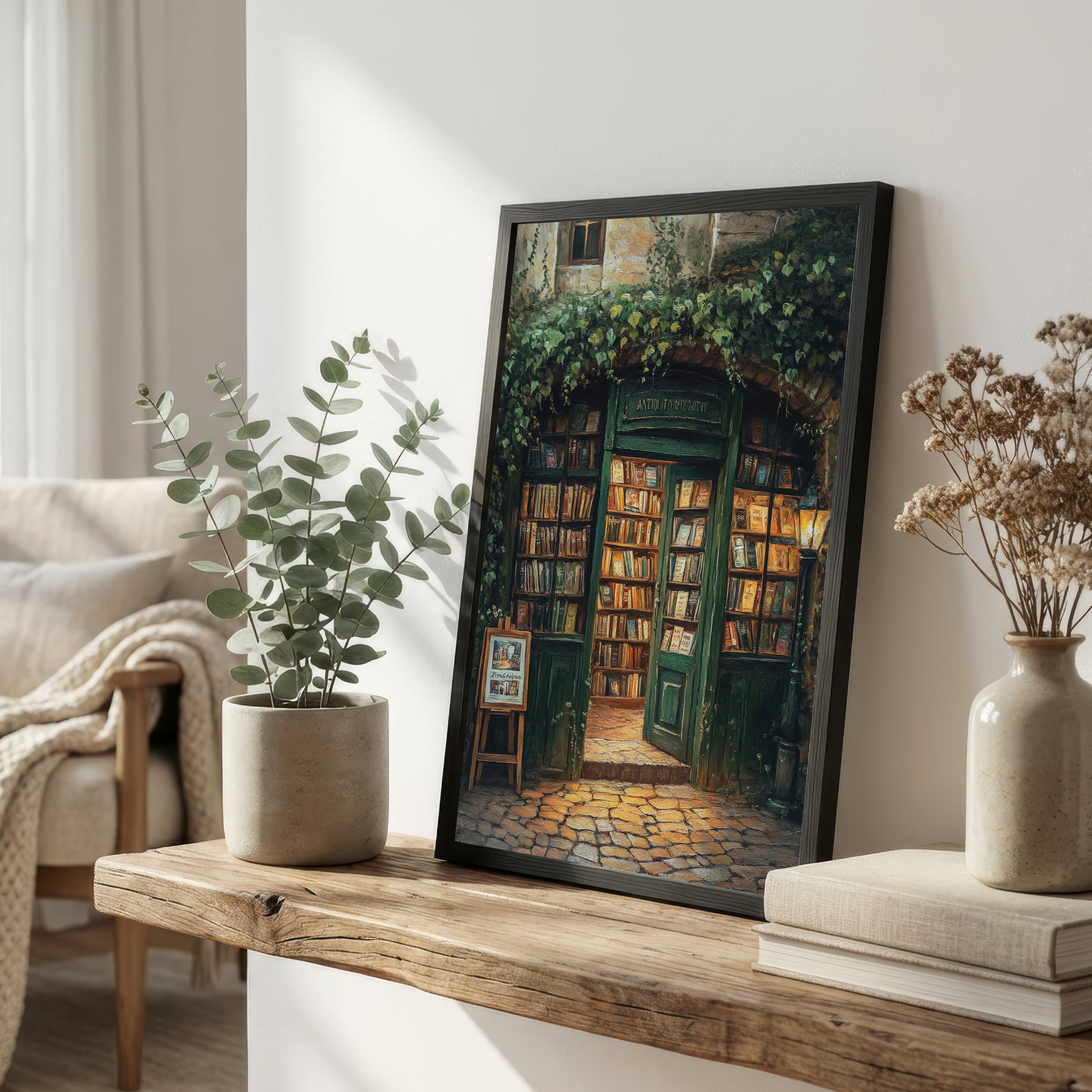 Ivy-Covered Bookshop Art Print