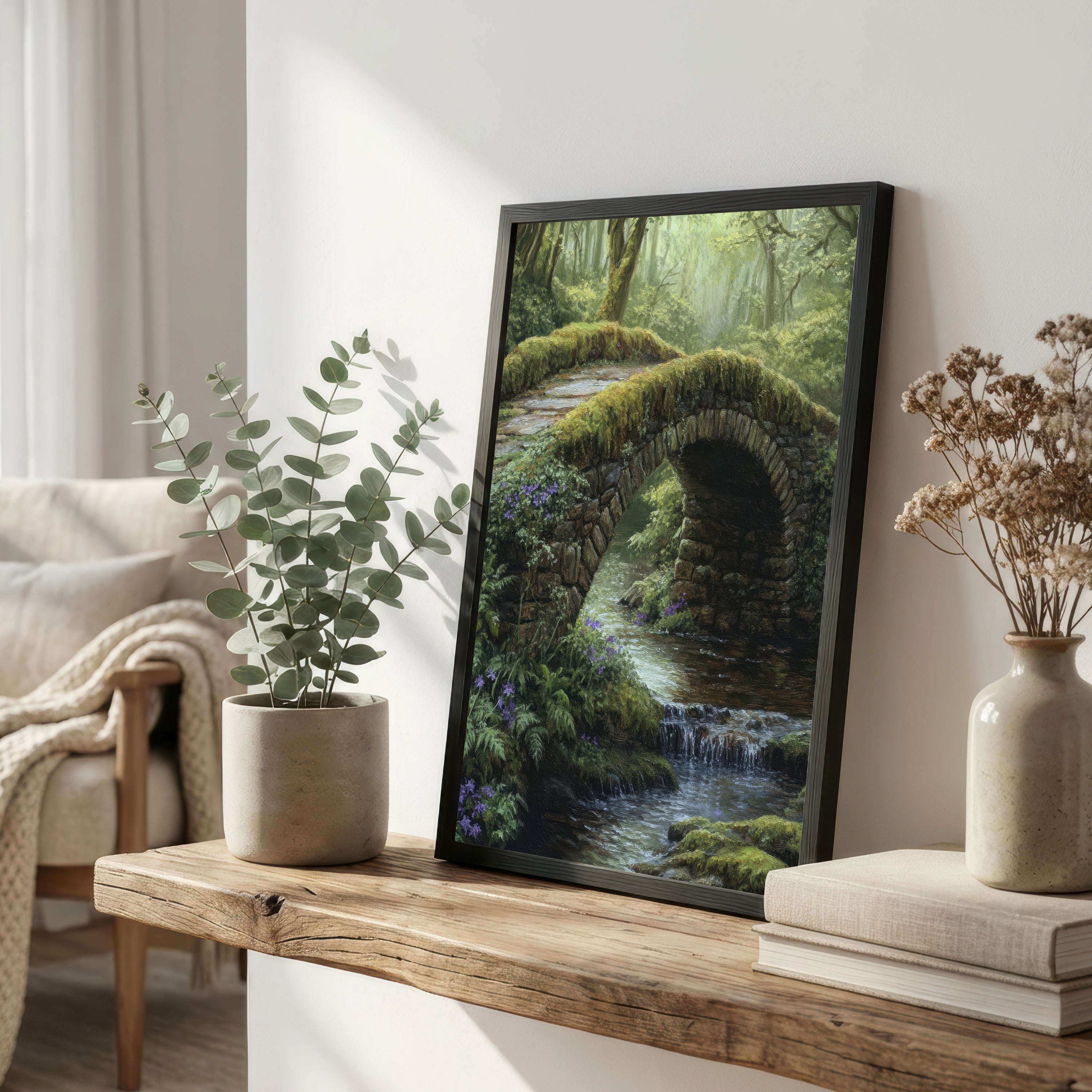 Mossy Woodland Stream Art Print