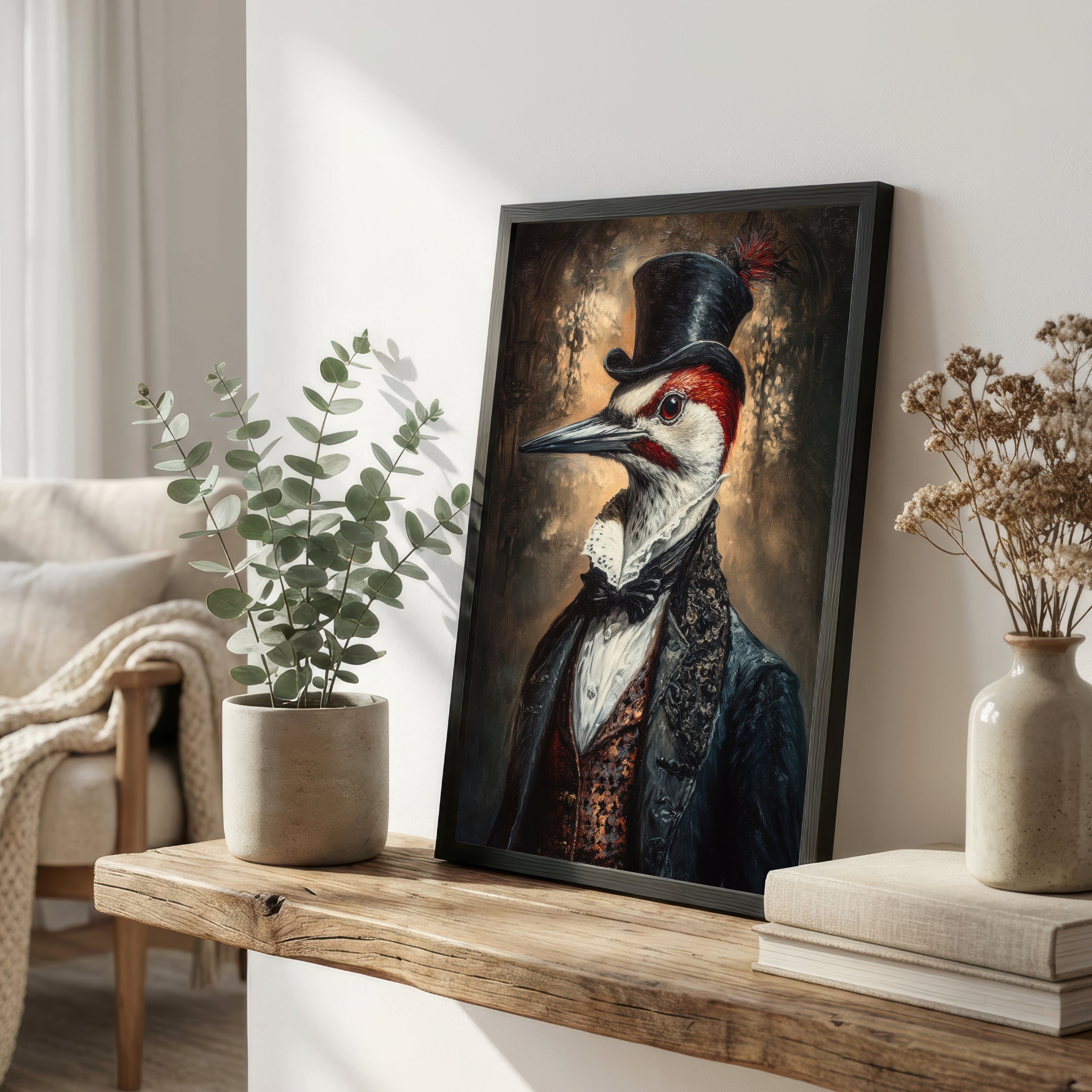 Dapper Woodpecker Gothic Art Print