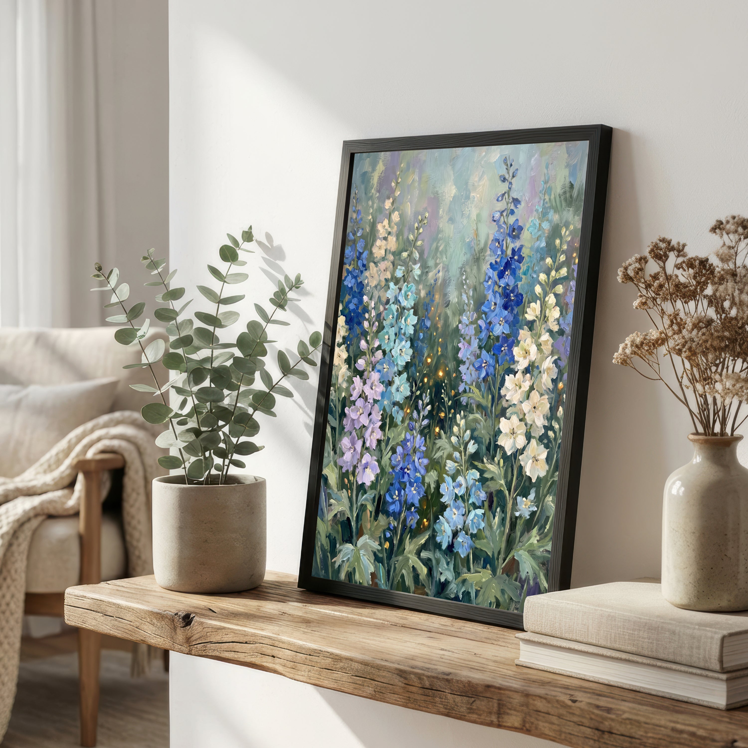Blue Wildflower Meadow Art Print