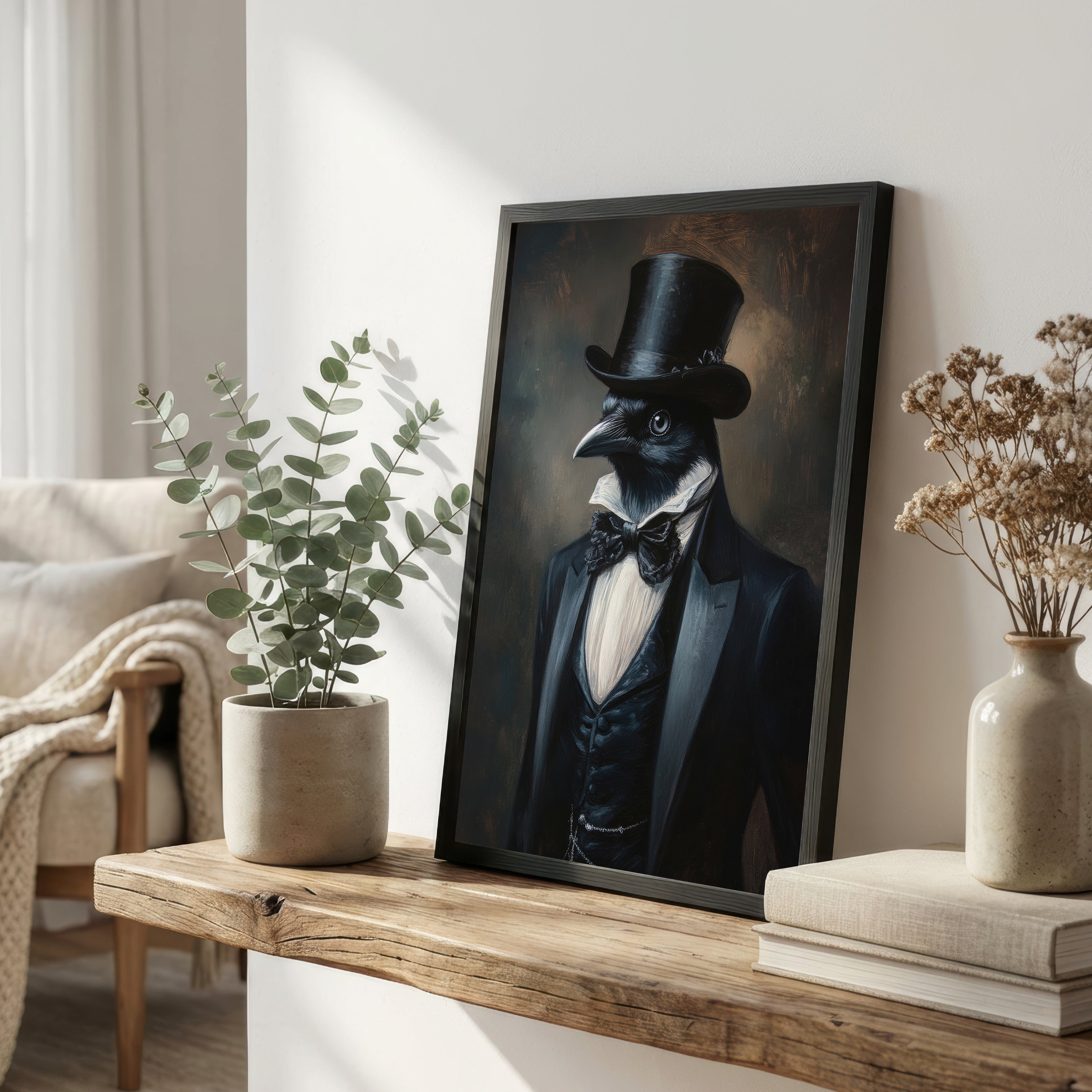 Raven Gentleman Dark Academia Art Print