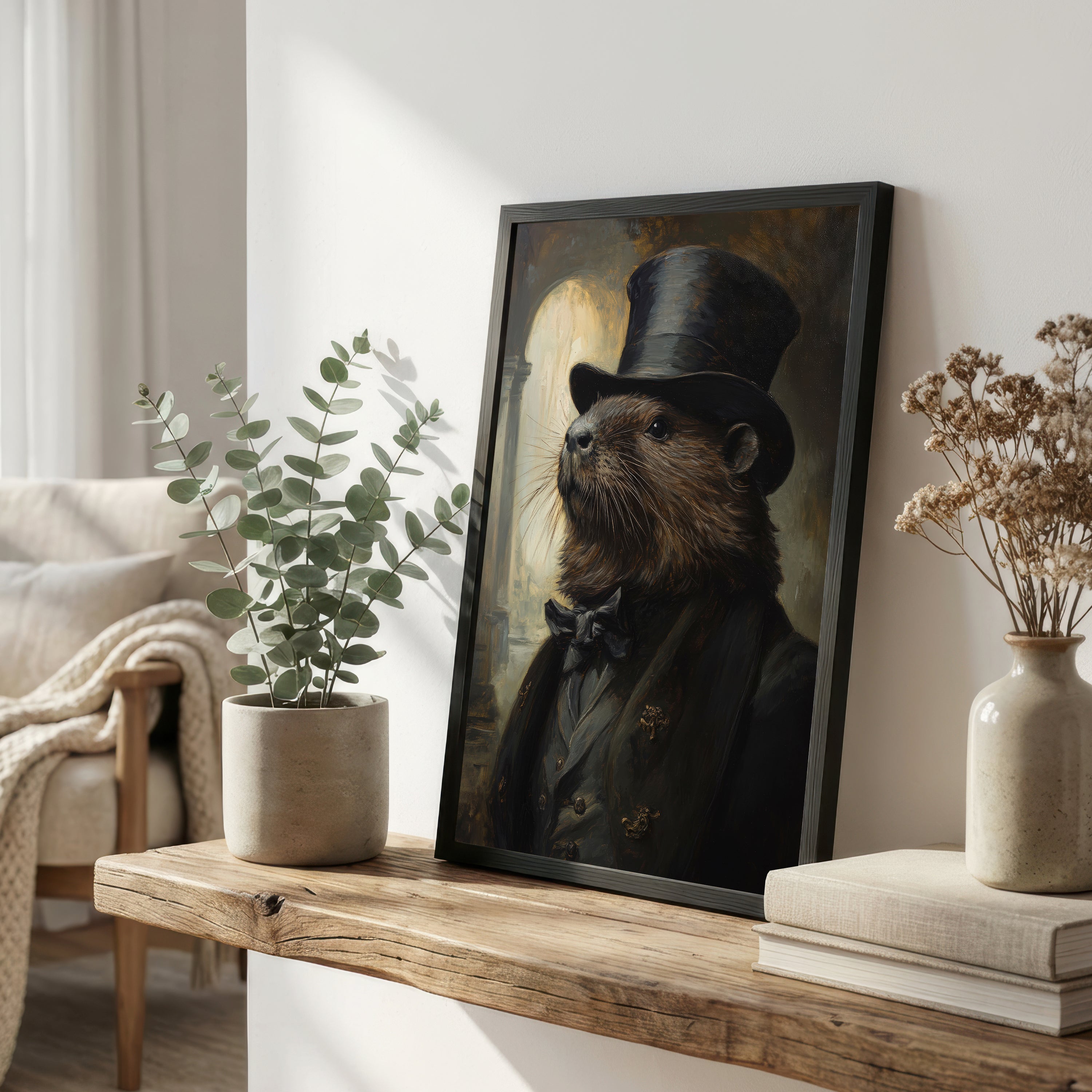 Dapper Otter Dark Academia Art Print