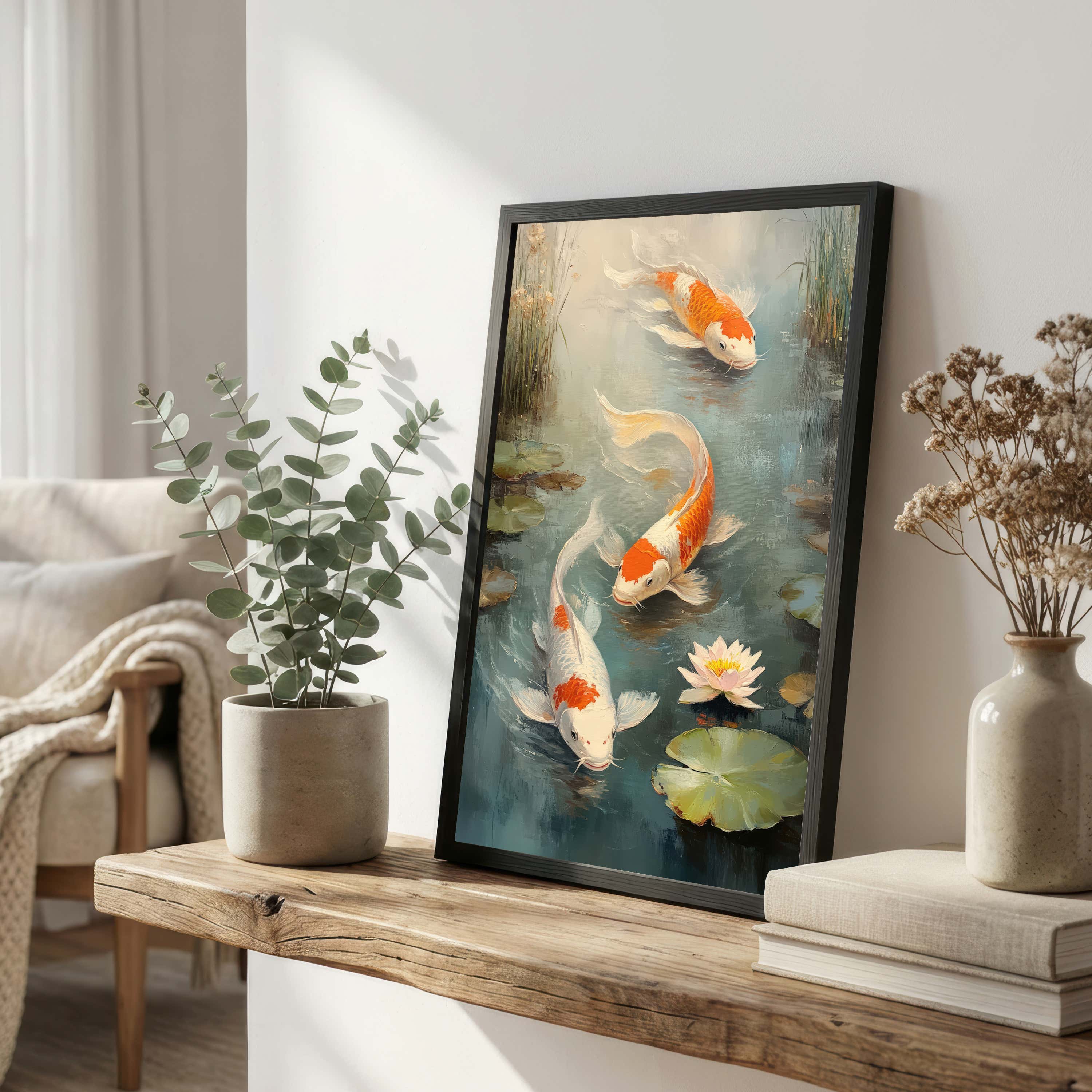 Painterly Koi Pond Art Print