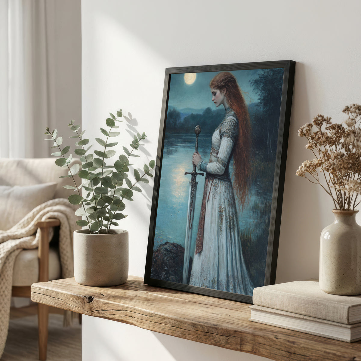 Moonlit Medieval Warrior Art Print