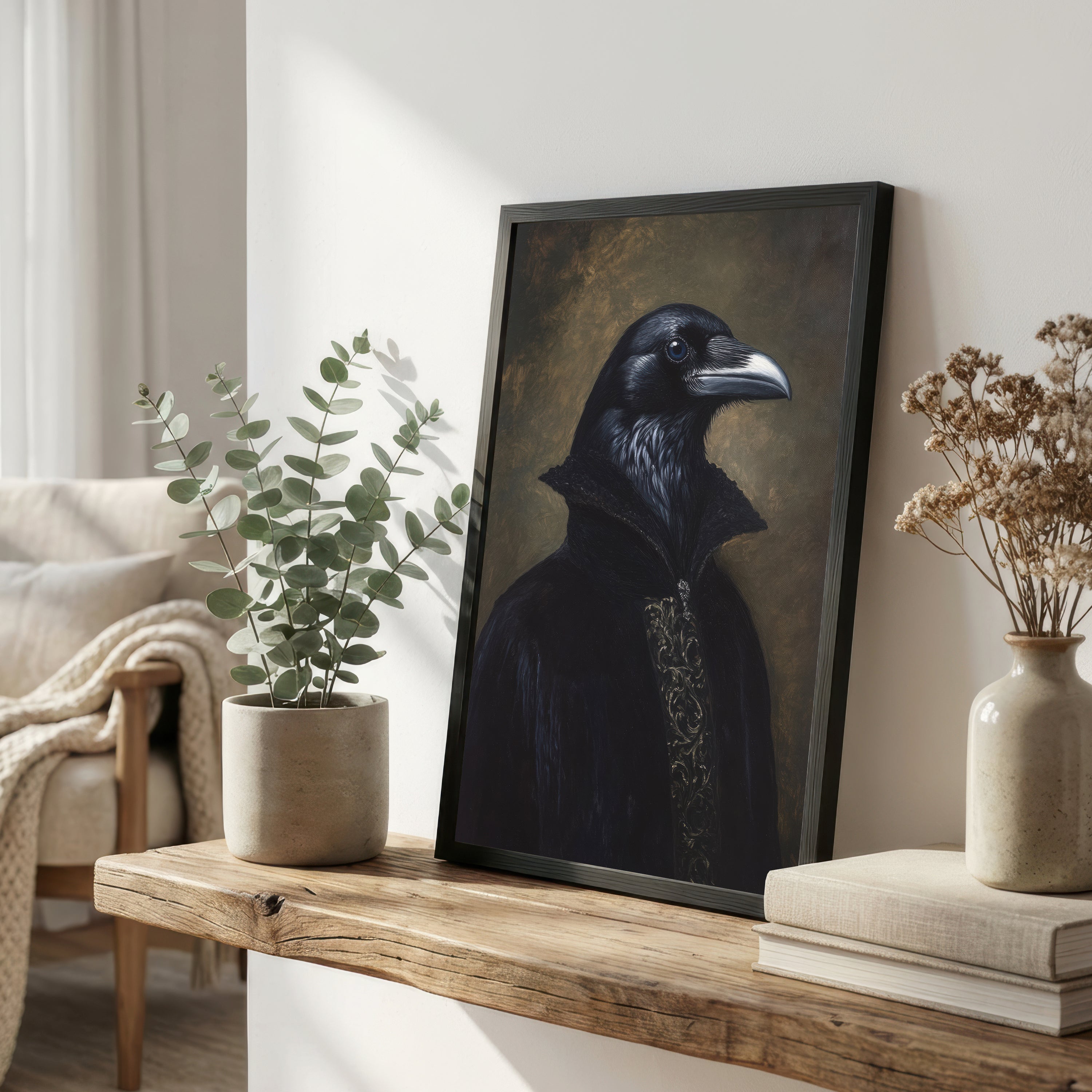 Raven Dark Academia Art Print