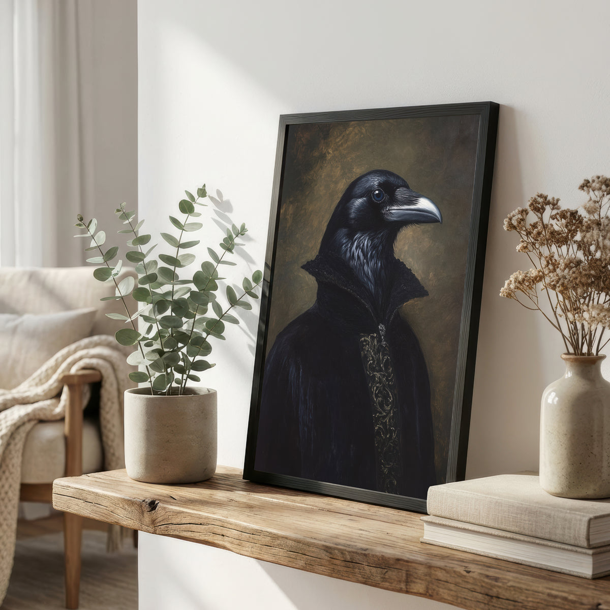 Raven Dark Academia Art Print