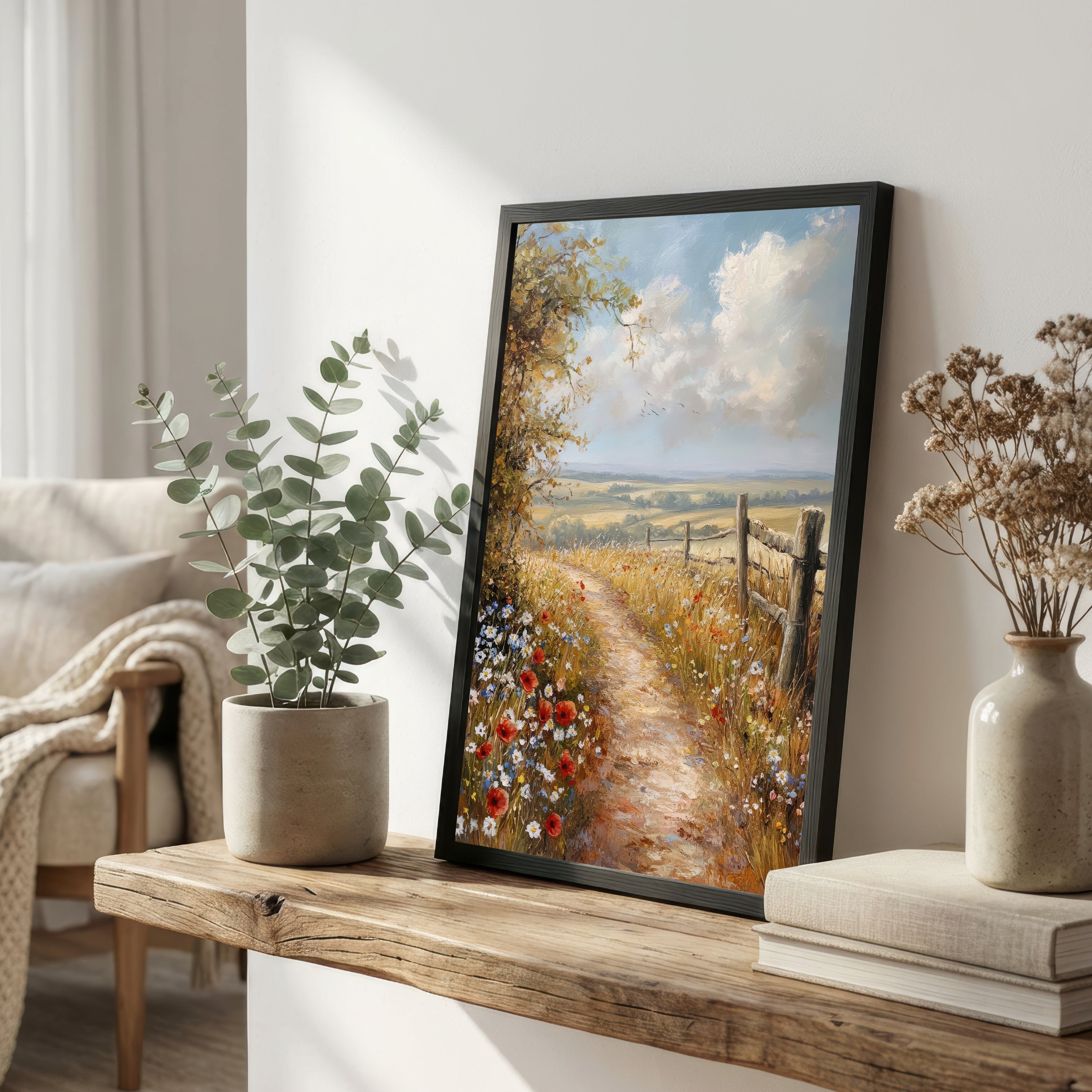 Wildflower Country Path Art Print