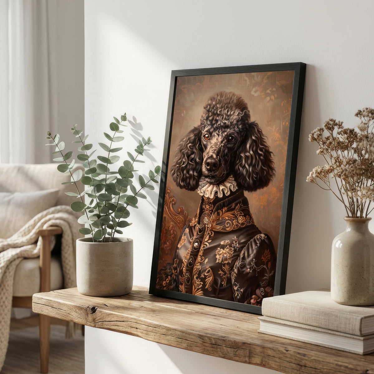 Victorian Poodle Portrait Art Print