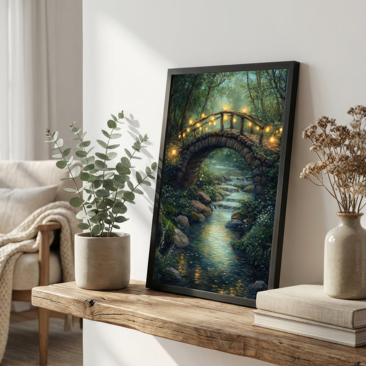 Enchanted Forest Bridge Art Print