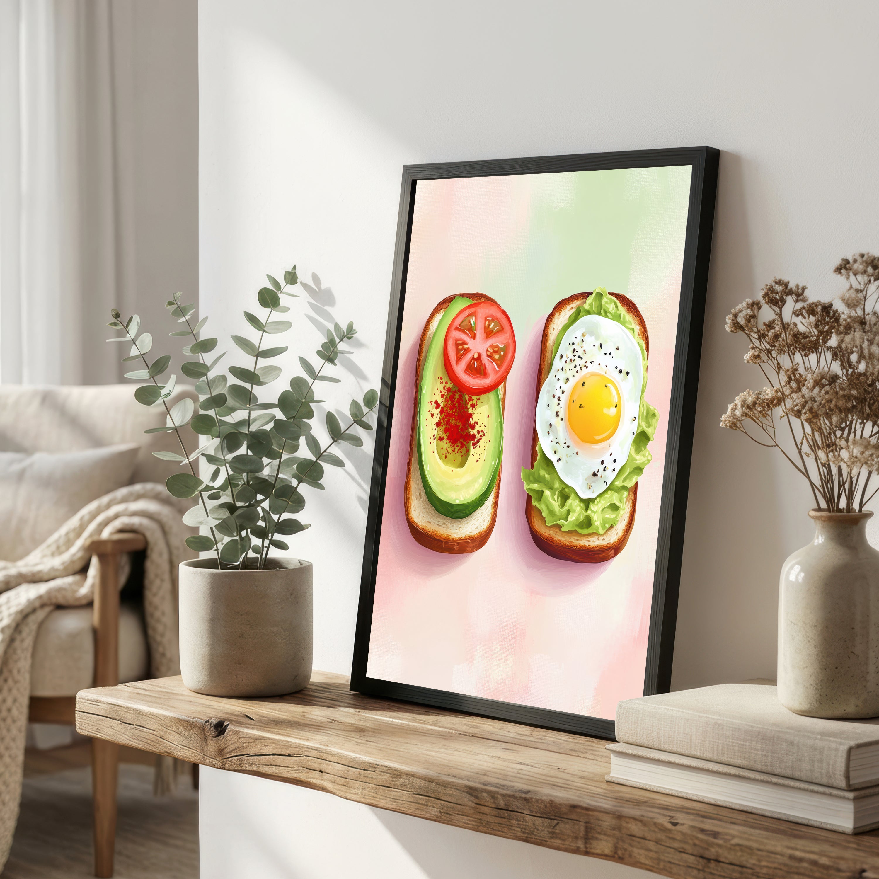Avocado and Egg Toast Art Print