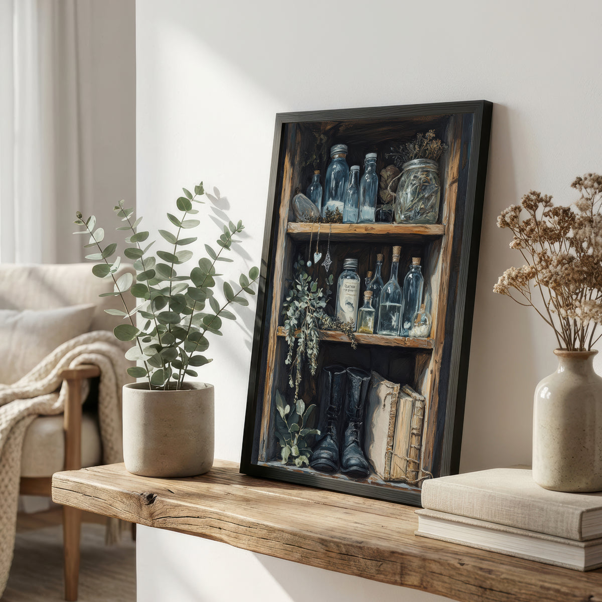 Dark Academia Apothecary Shelf Art Print