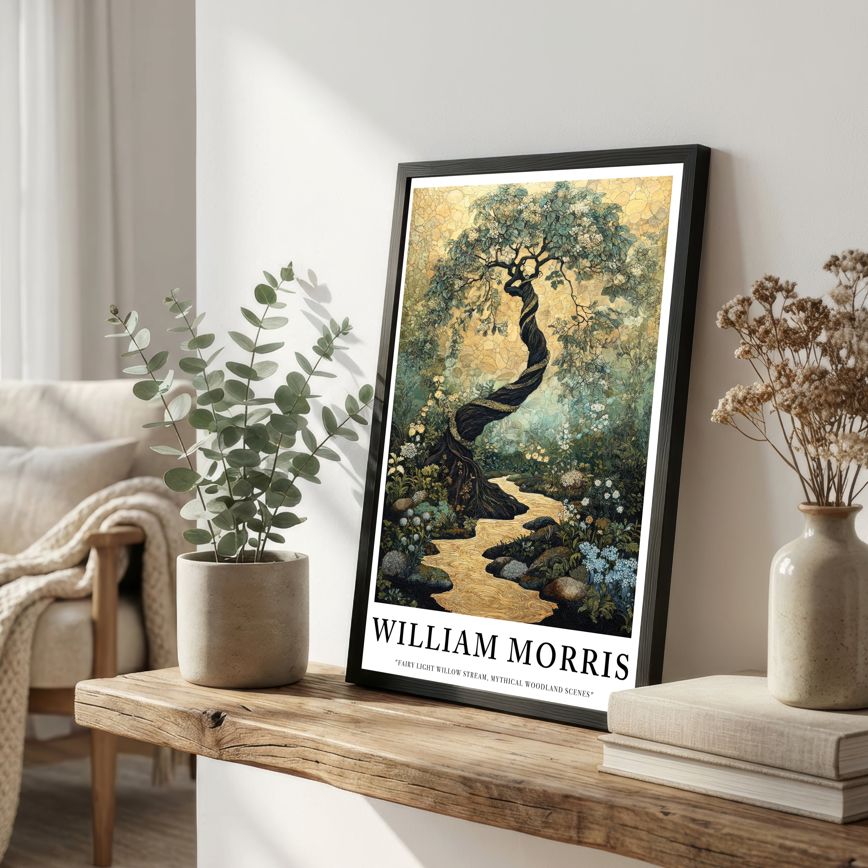 William Morris Inspired Willow Stream Art Print