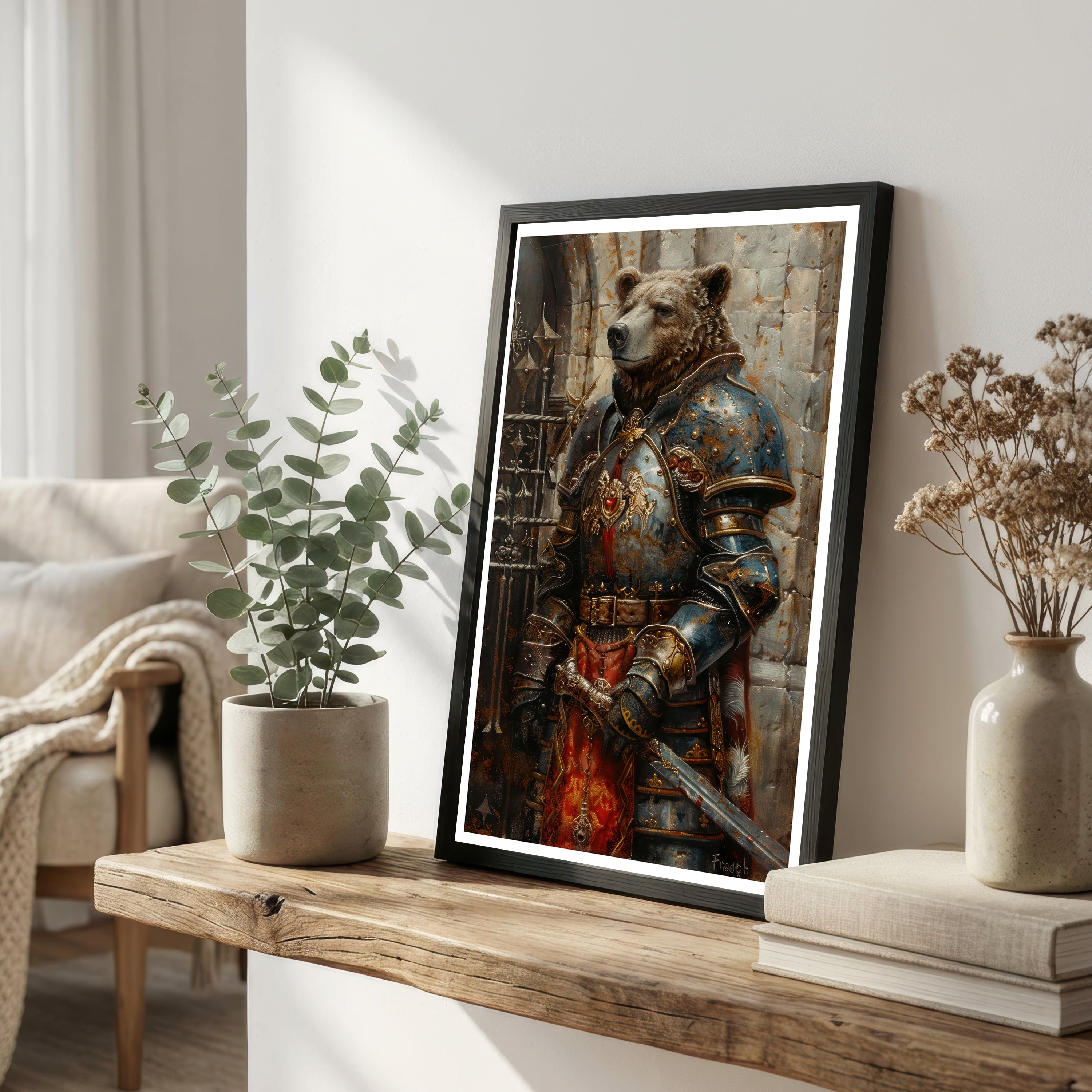 Bear Knight Fantasy Art Print