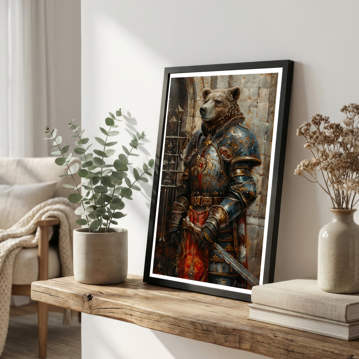 Bear Knight Fantasy Art Print