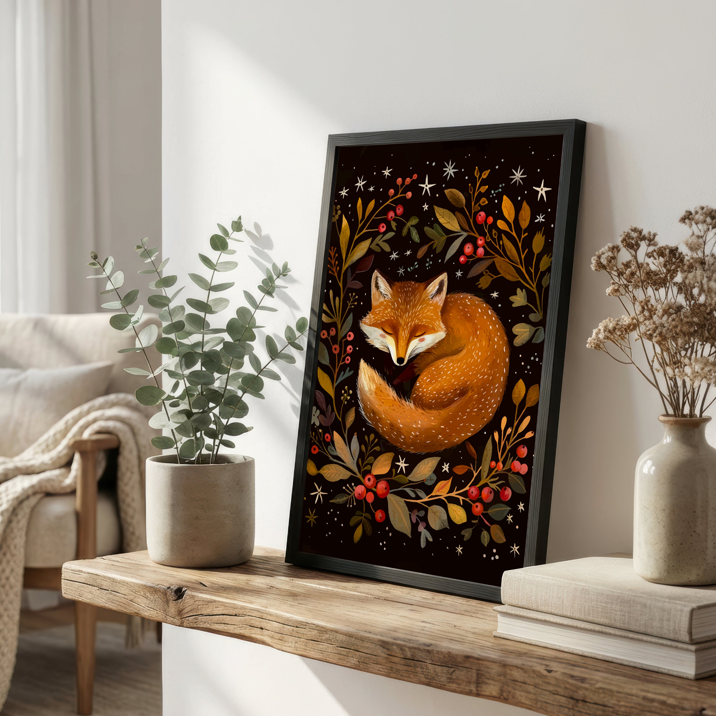 Sleeping Fox Woodland Art Print