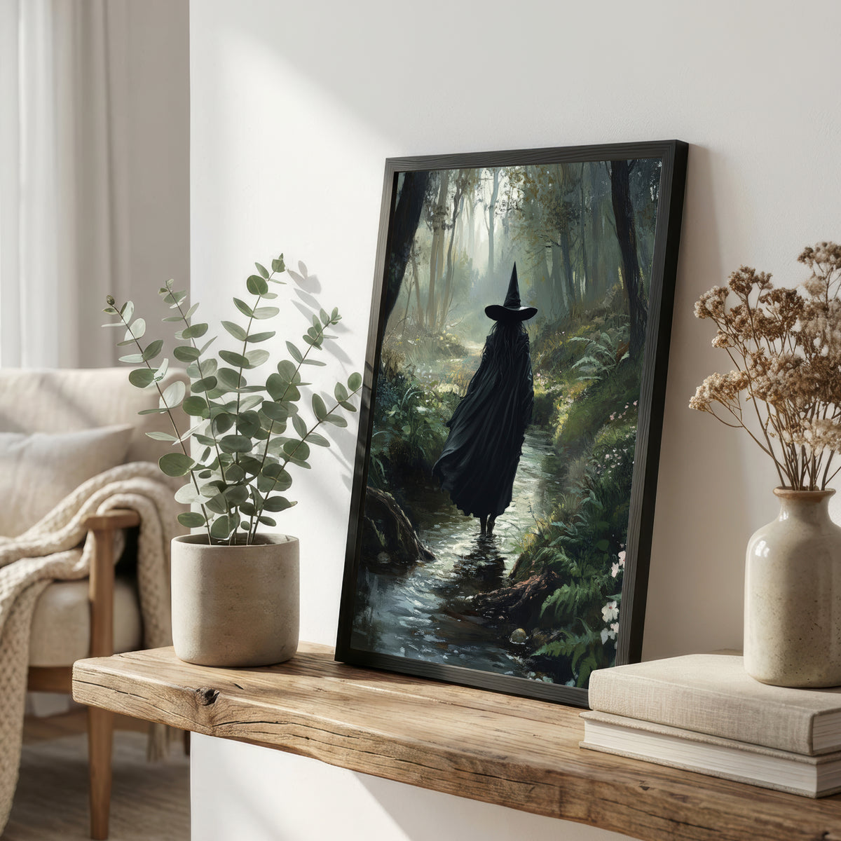 Witch in Forest Dark Fantasy Art Print