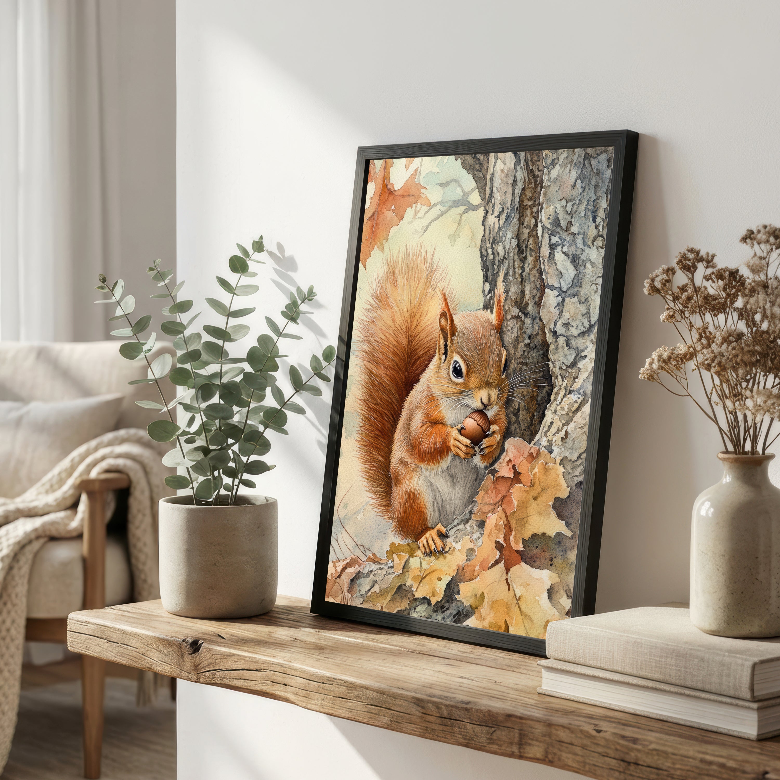 Red Squirrel Watercolour Art Print