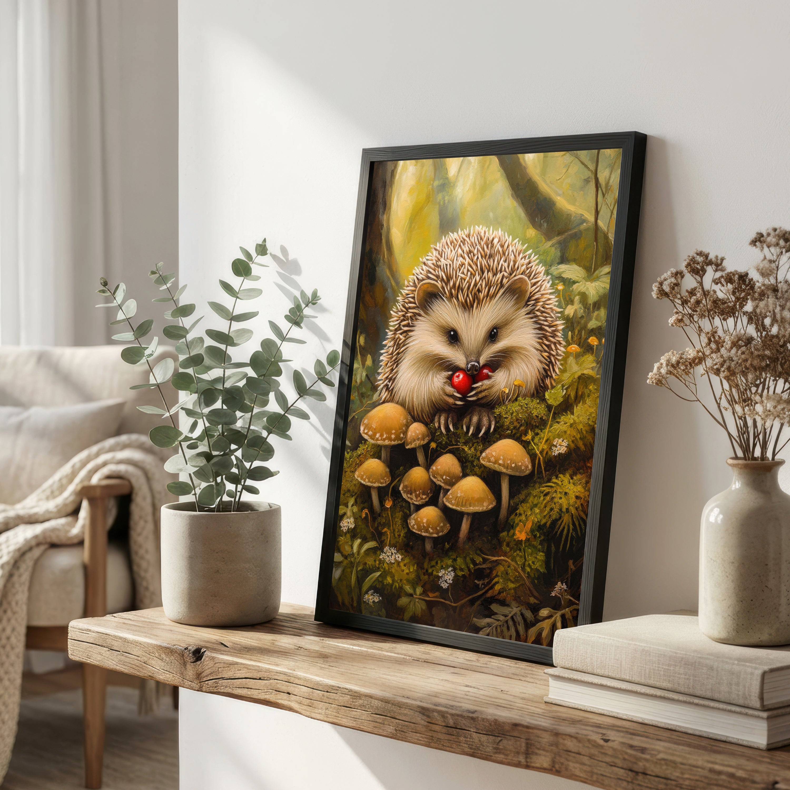 Hedgehog Woodland Art Print