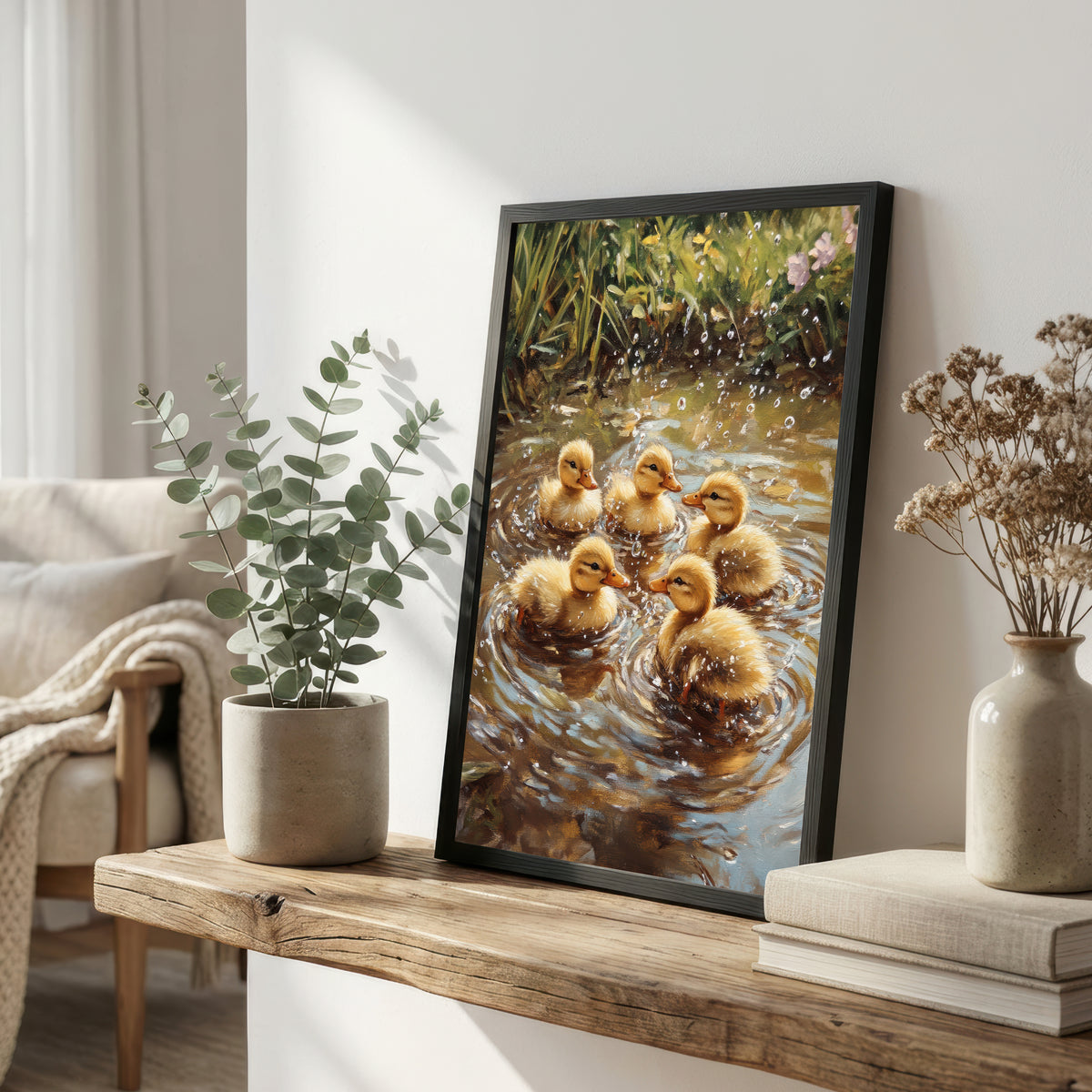 Duckling Pond Art Print