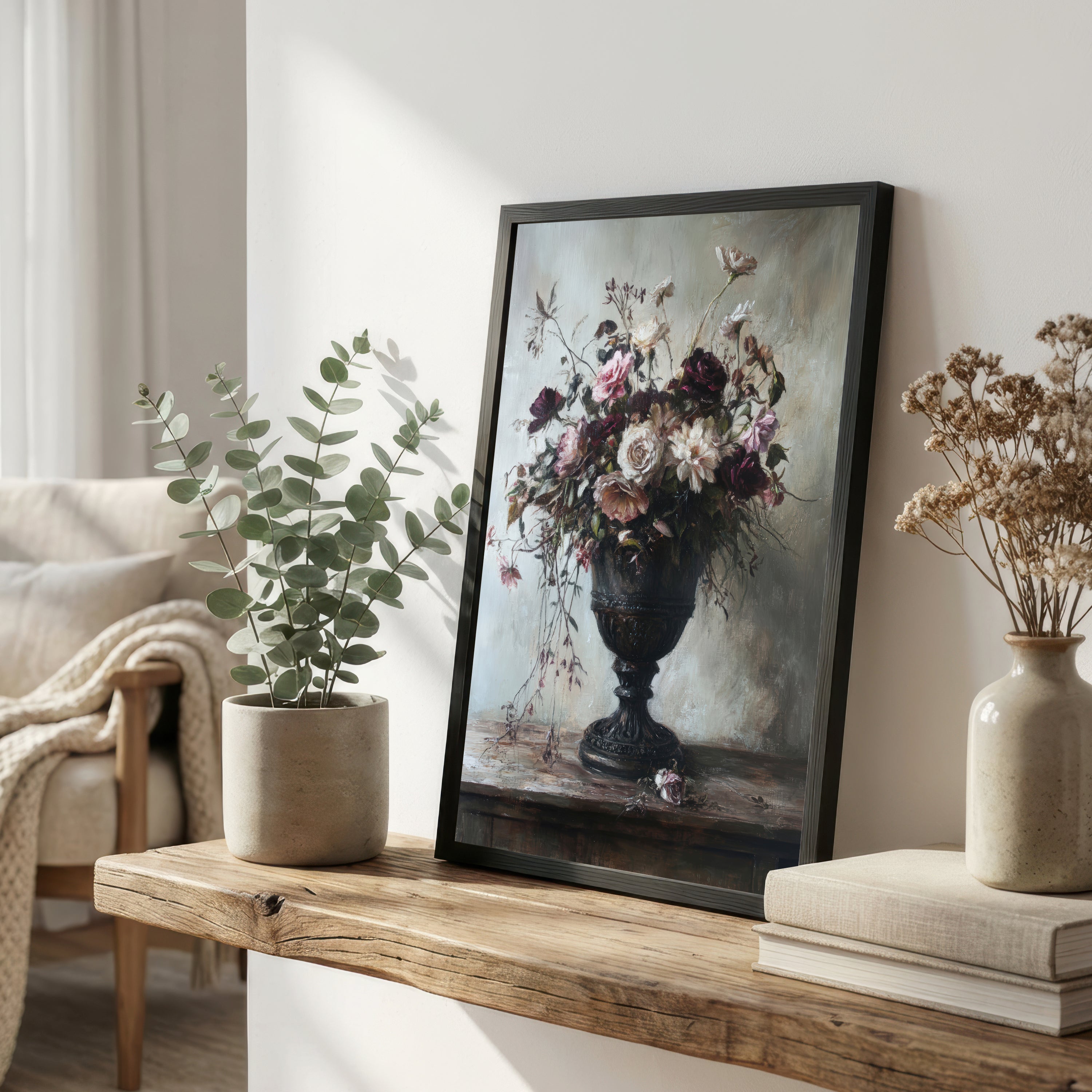 Moody Rose Bouquet Art Print
