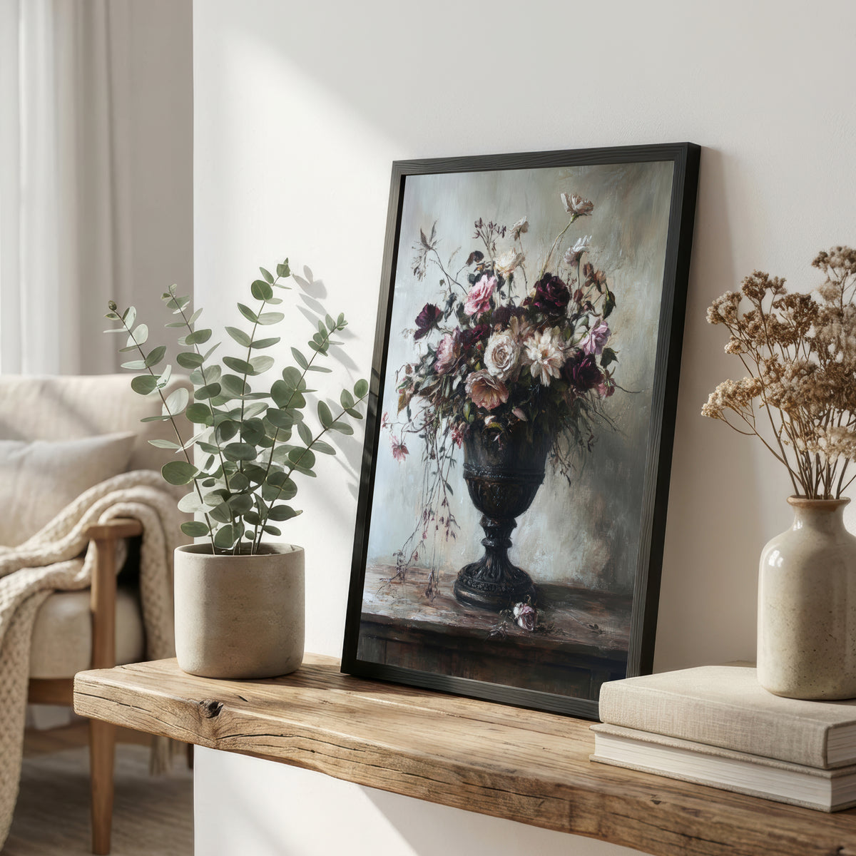 Moody Rose Bouquet Art Print