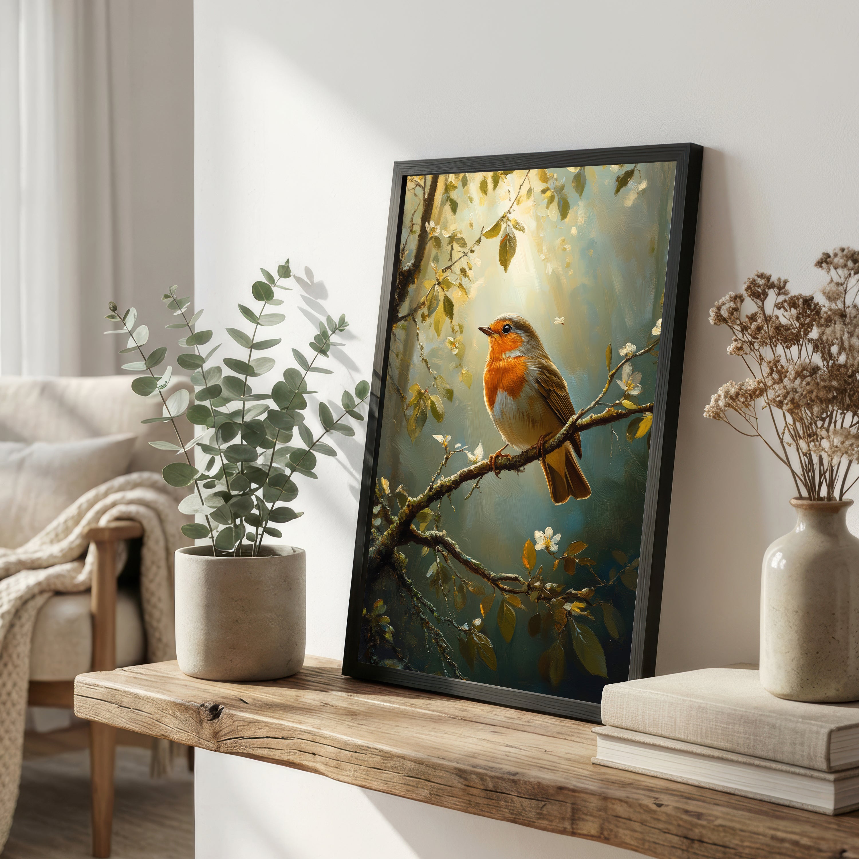 Robin Blossom Art Print