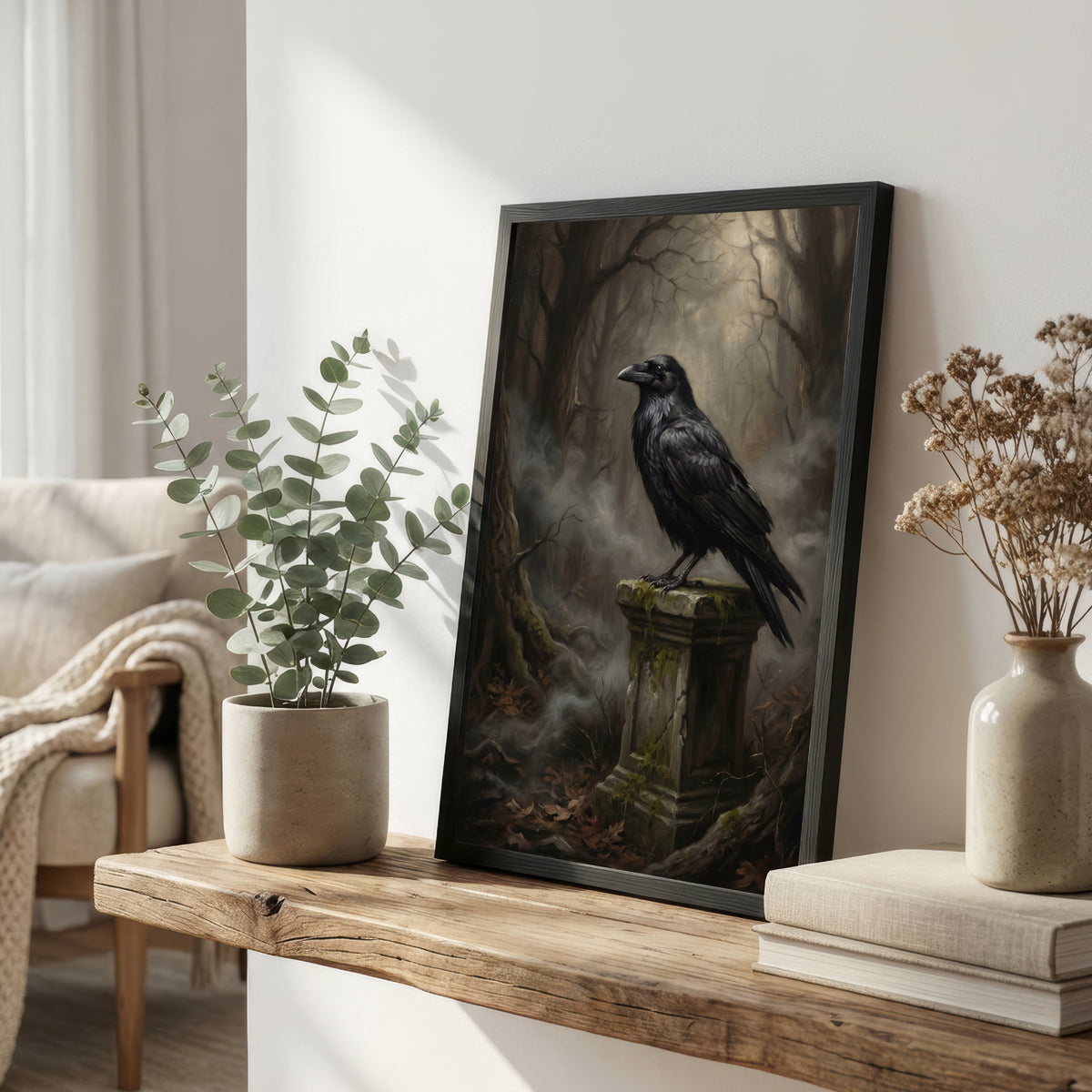 Gothic Raven Art Print