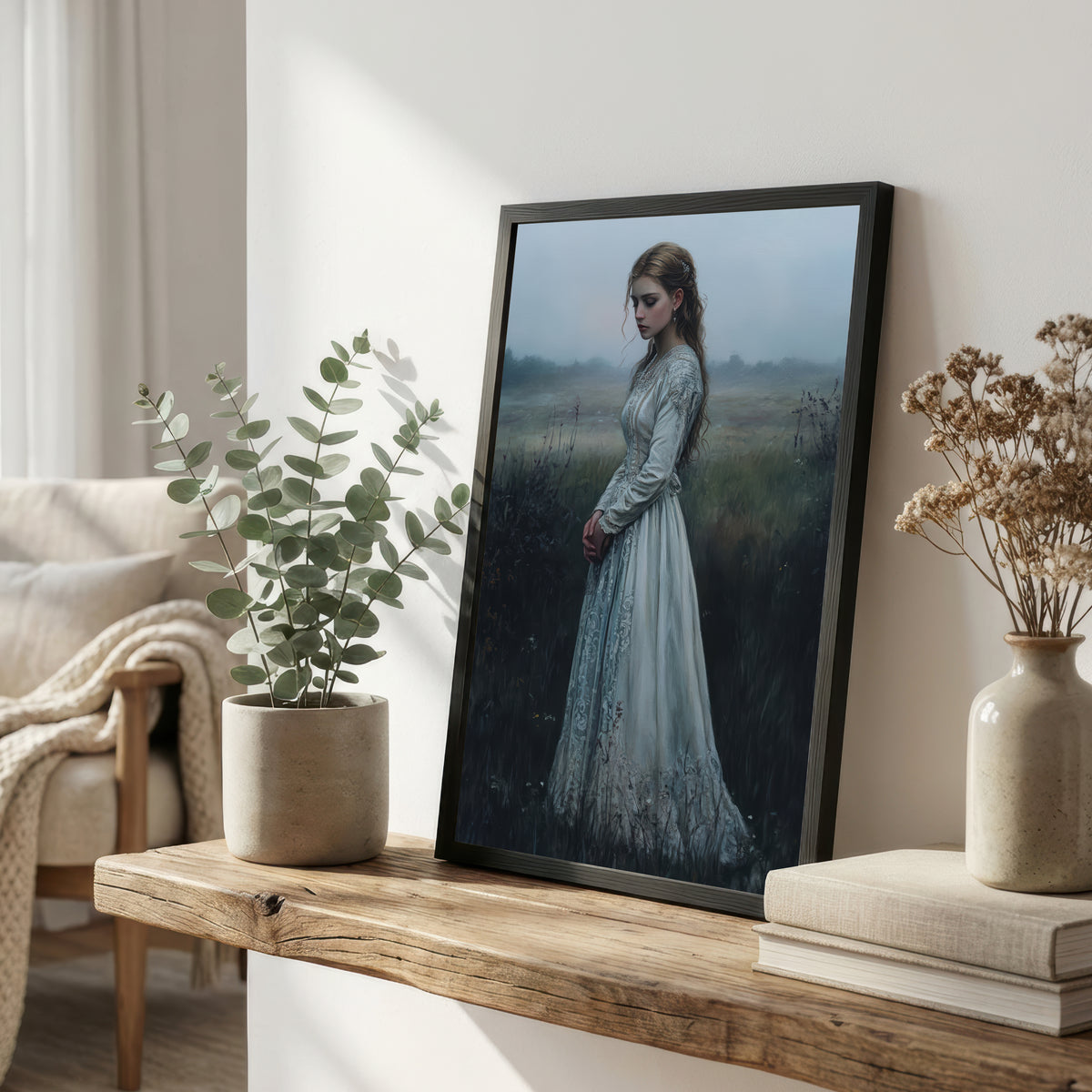 Romantic Woman Portrait Art Print