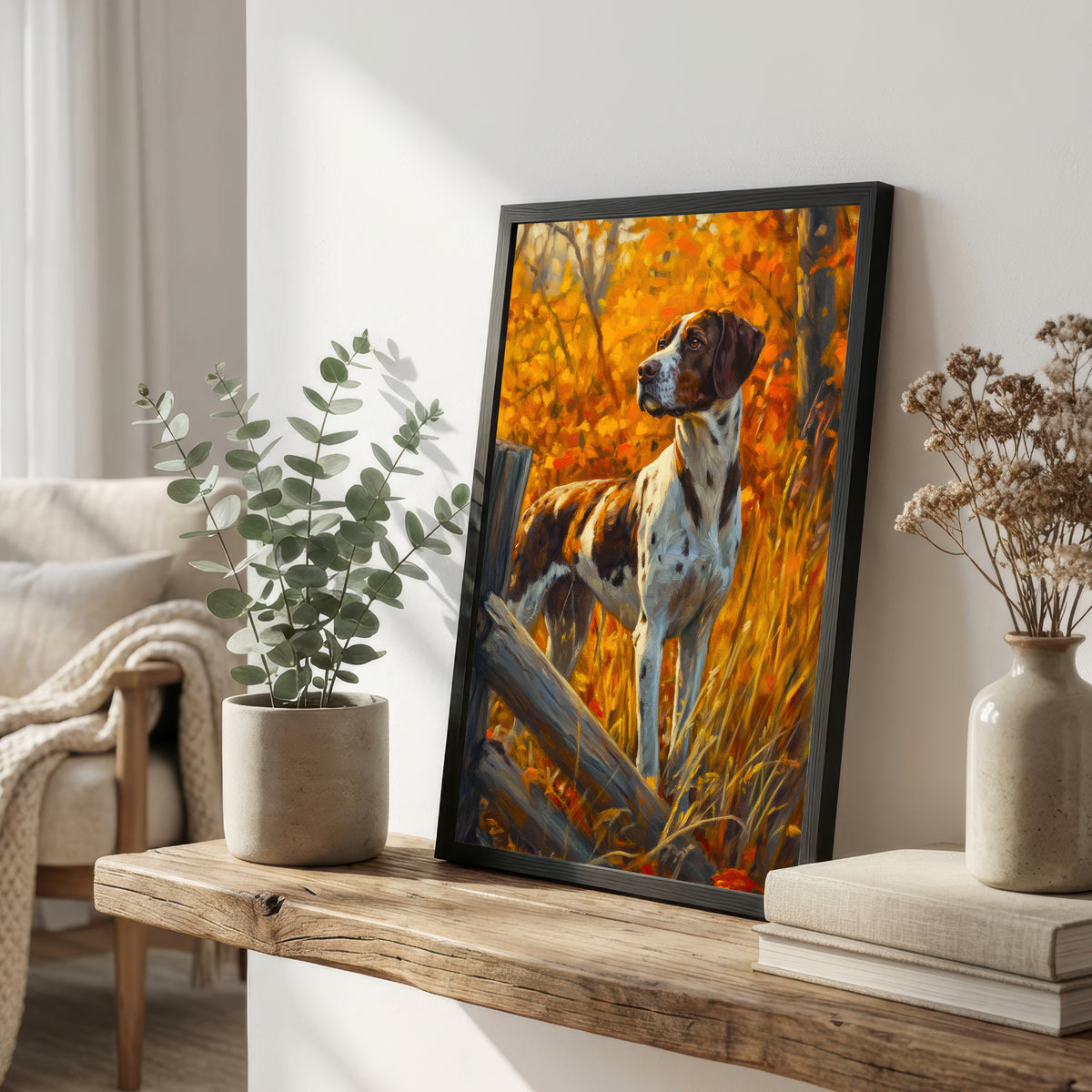 Autumn Hunting Dog Art Print