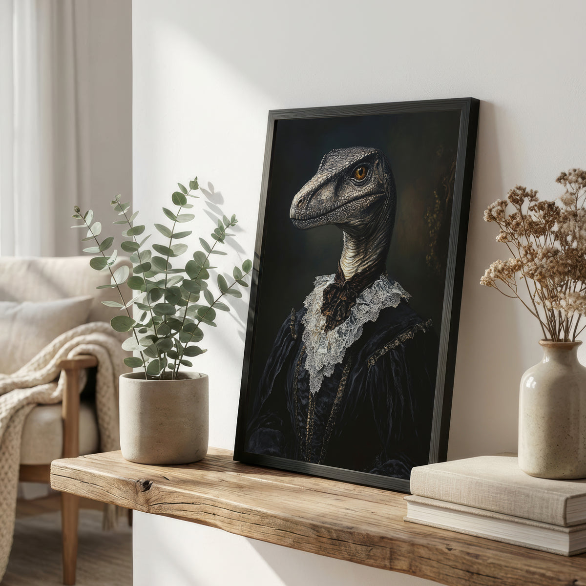 Gothic Dinosaur Portrait Art Print