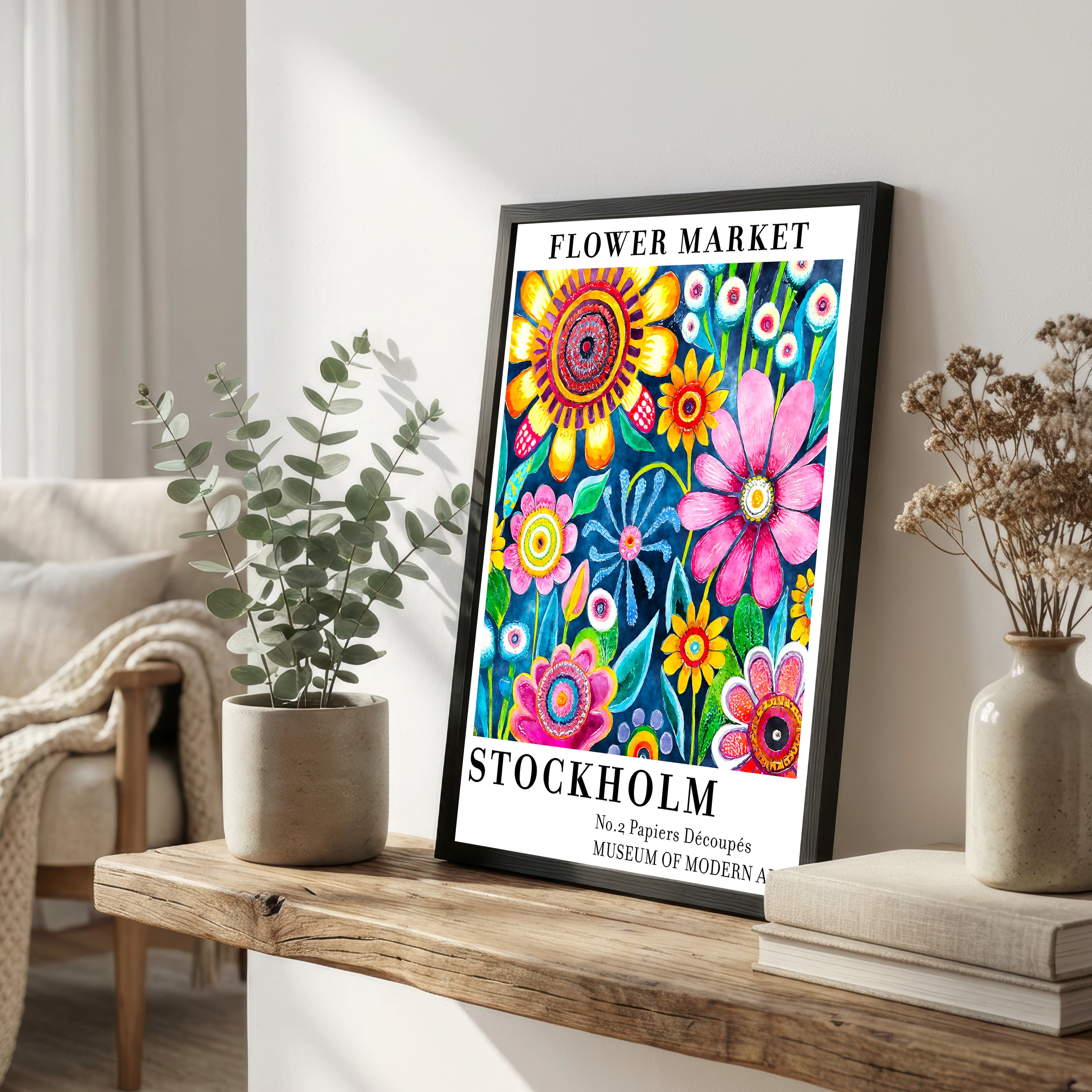 Colorful Modernist Flower Art Print