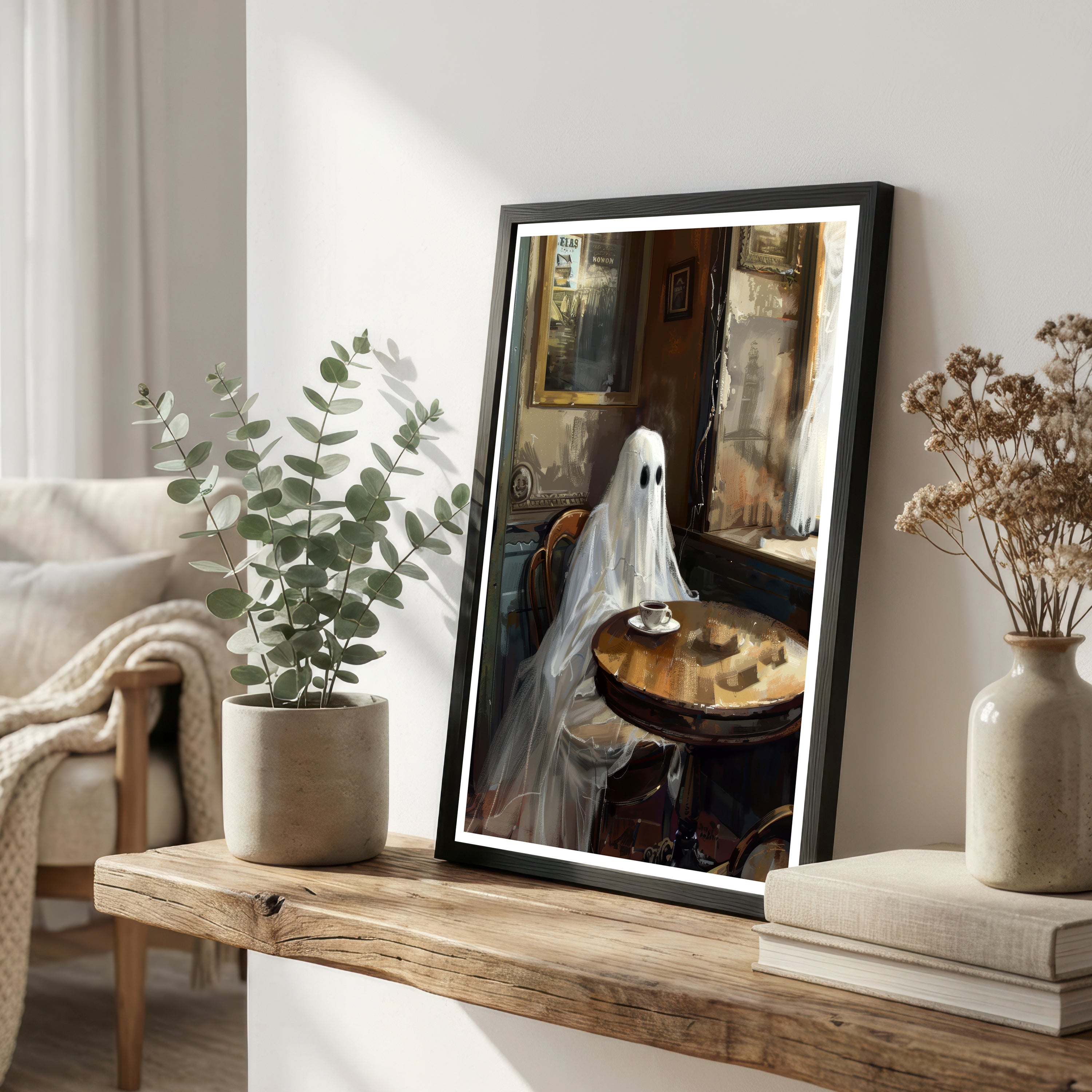 Ghost at the Café Art Print