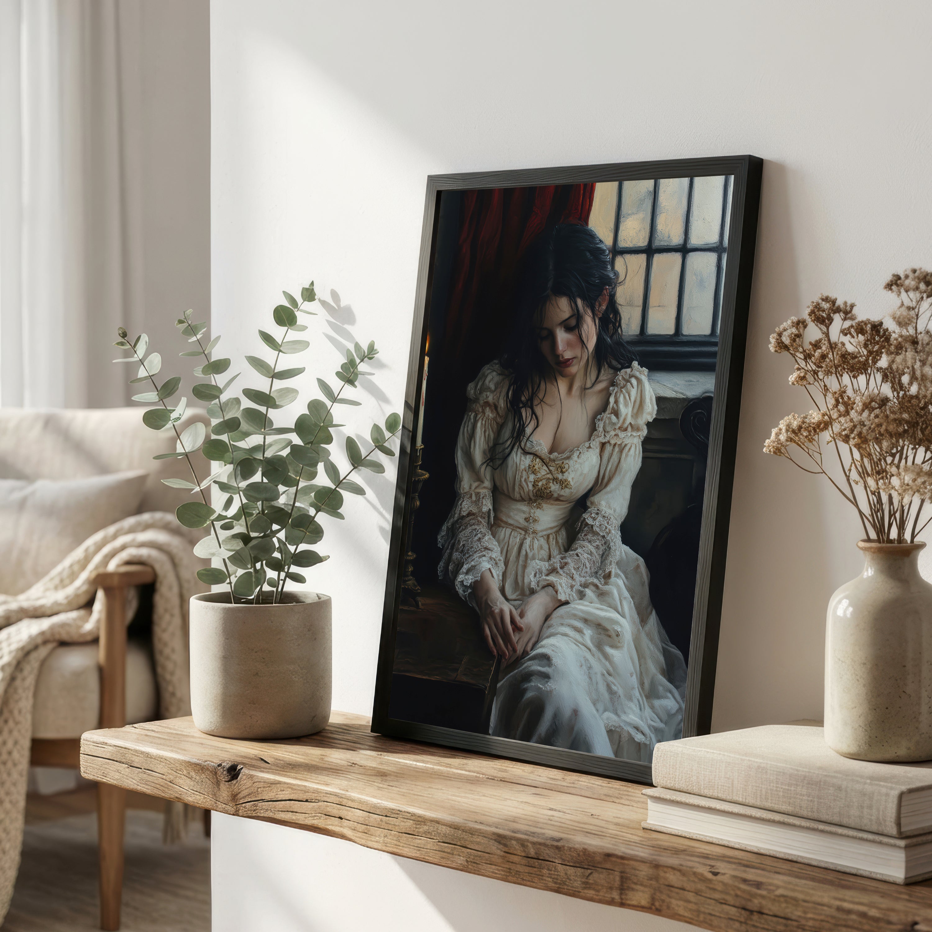 Gothic Woman by Candlelight Art Print