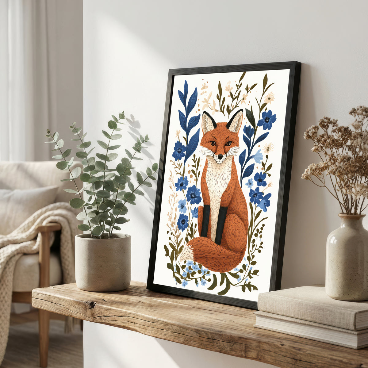 Floral Fox Art Print