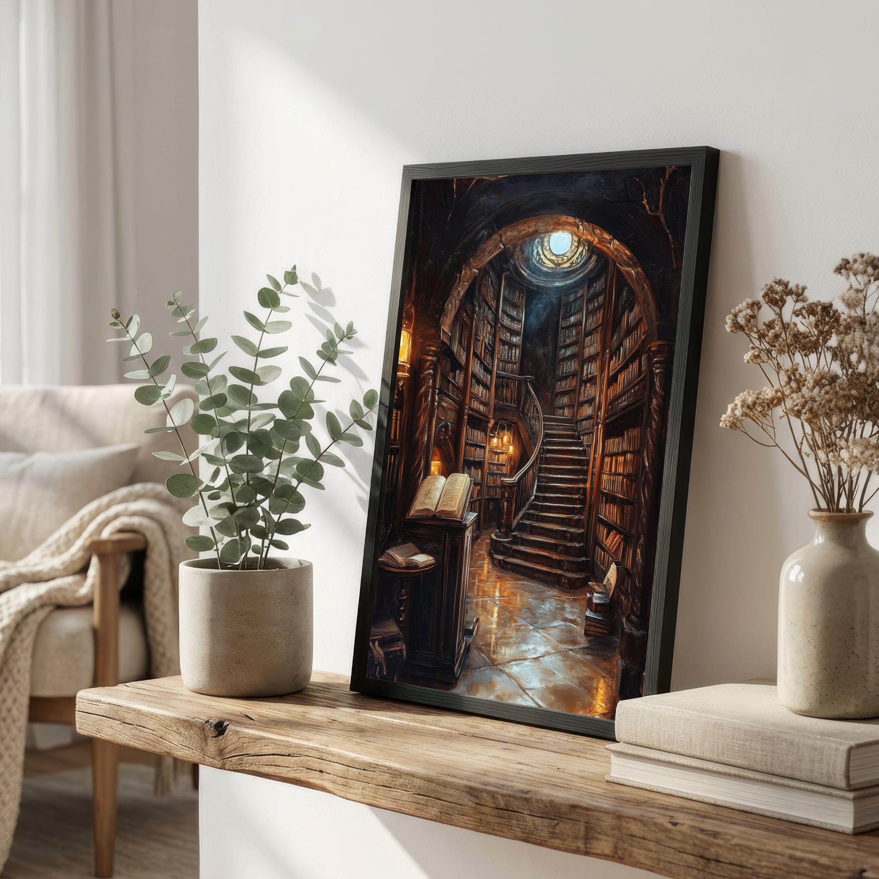 Gothic Underground Library Art Print
