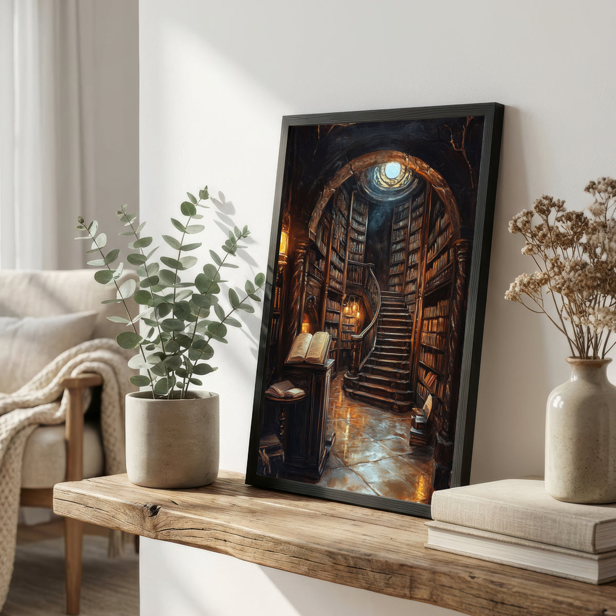 Gothic Underground Library Art Print