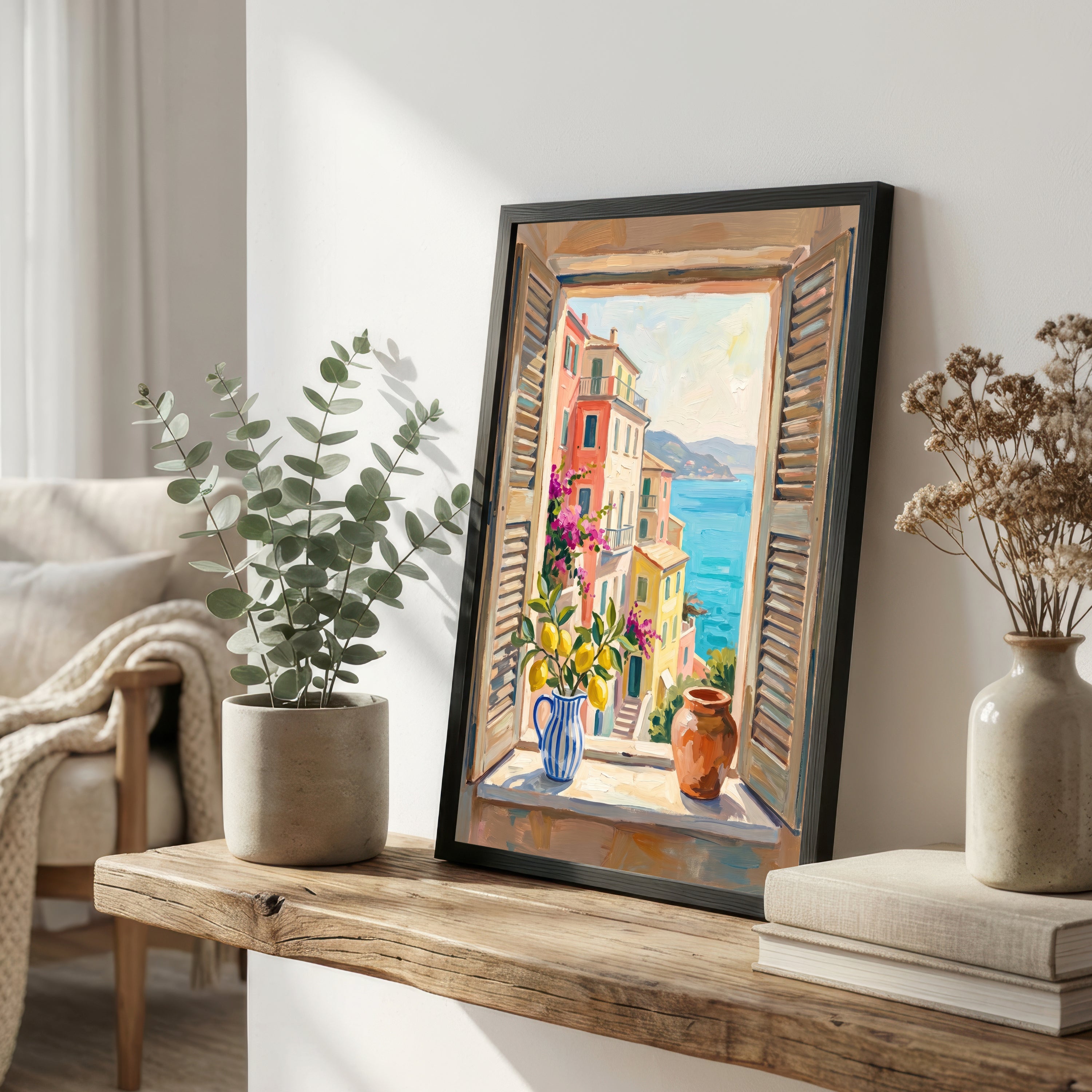 Mediterranean Window Seascape Art Print