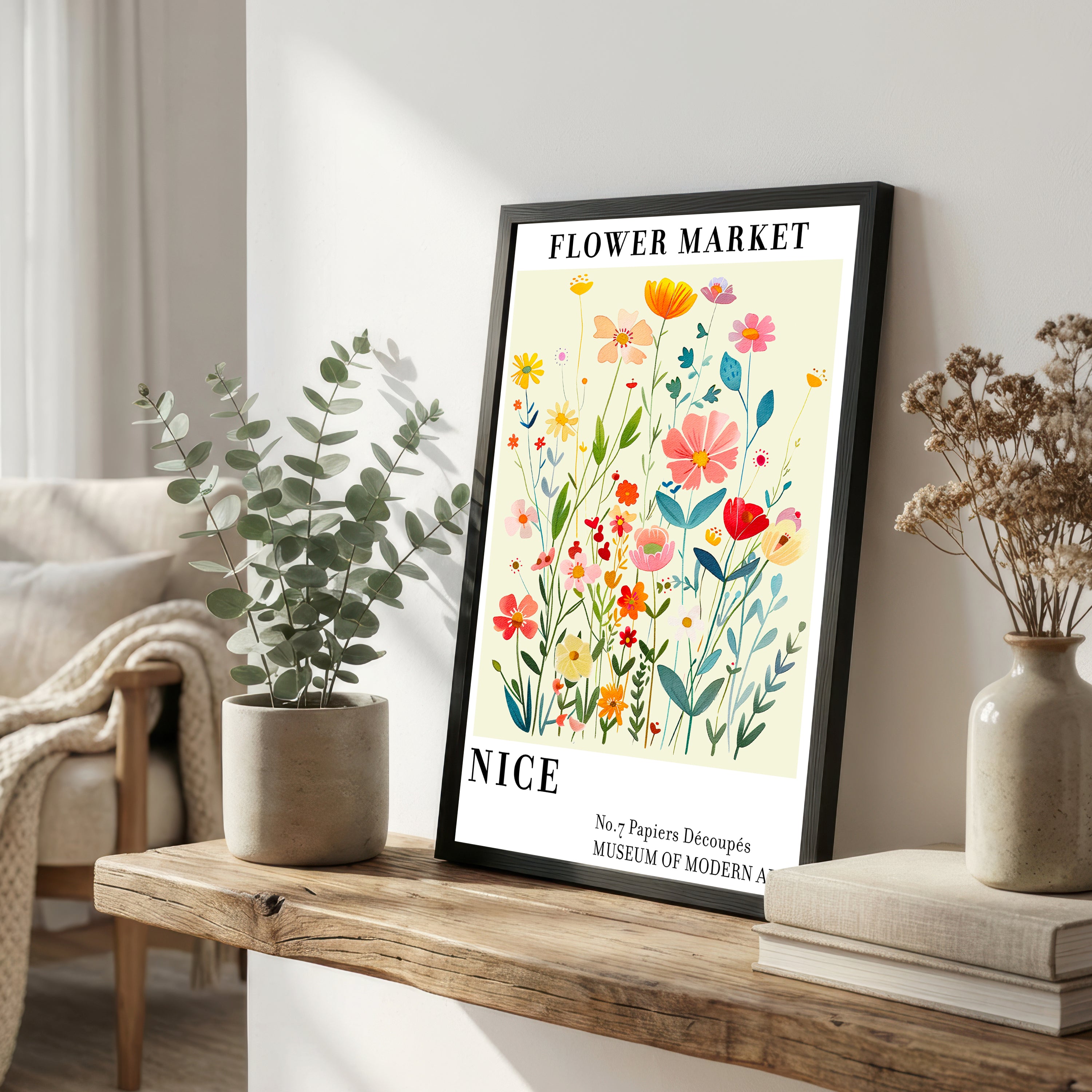 Flower Market Cut Paper Art Print