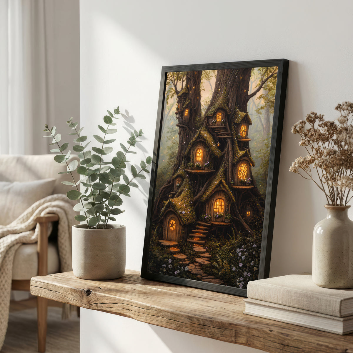Enchanted Treehouse Village Art Print