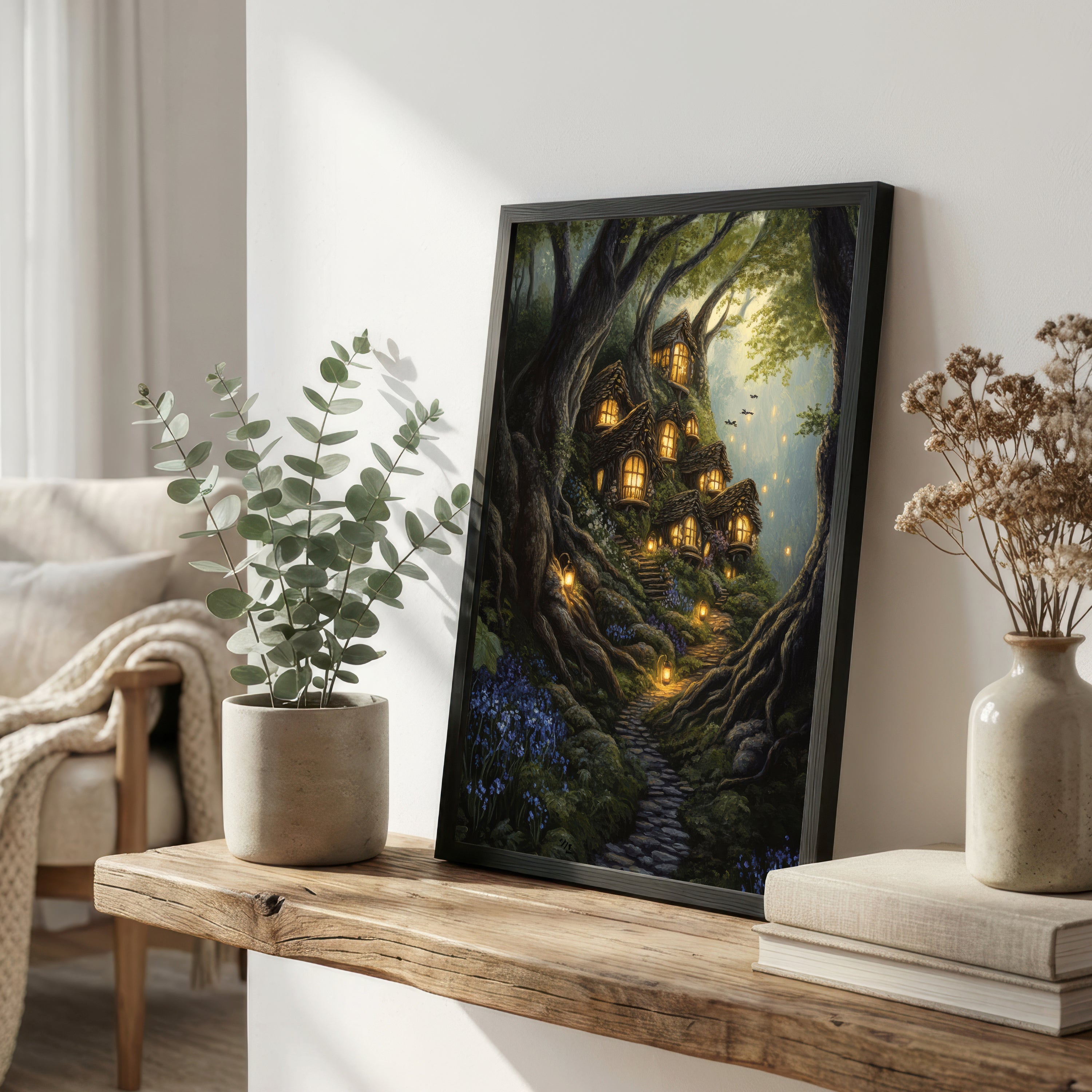 Enchanted Forest Treehouse Art Print