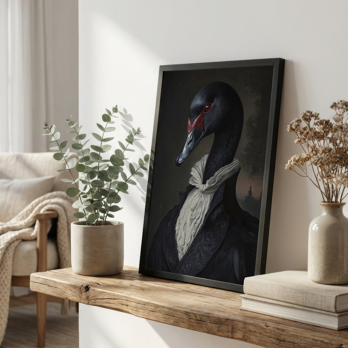 Black Swan Victorian Portrait Art Print