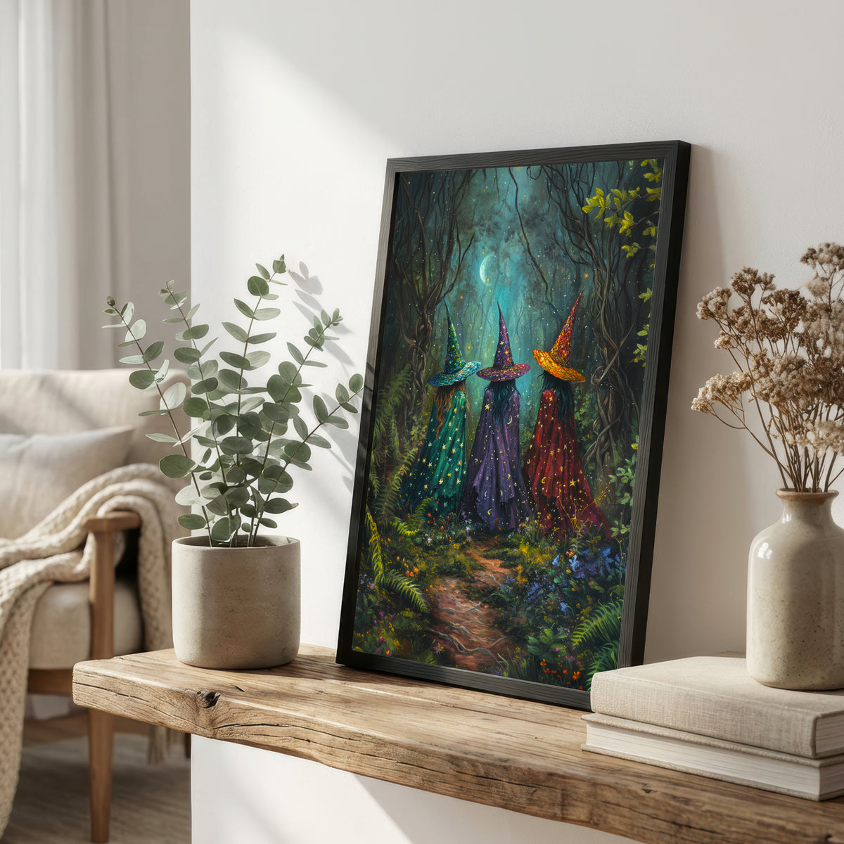 Three Witches Enchanted Forest Art Print